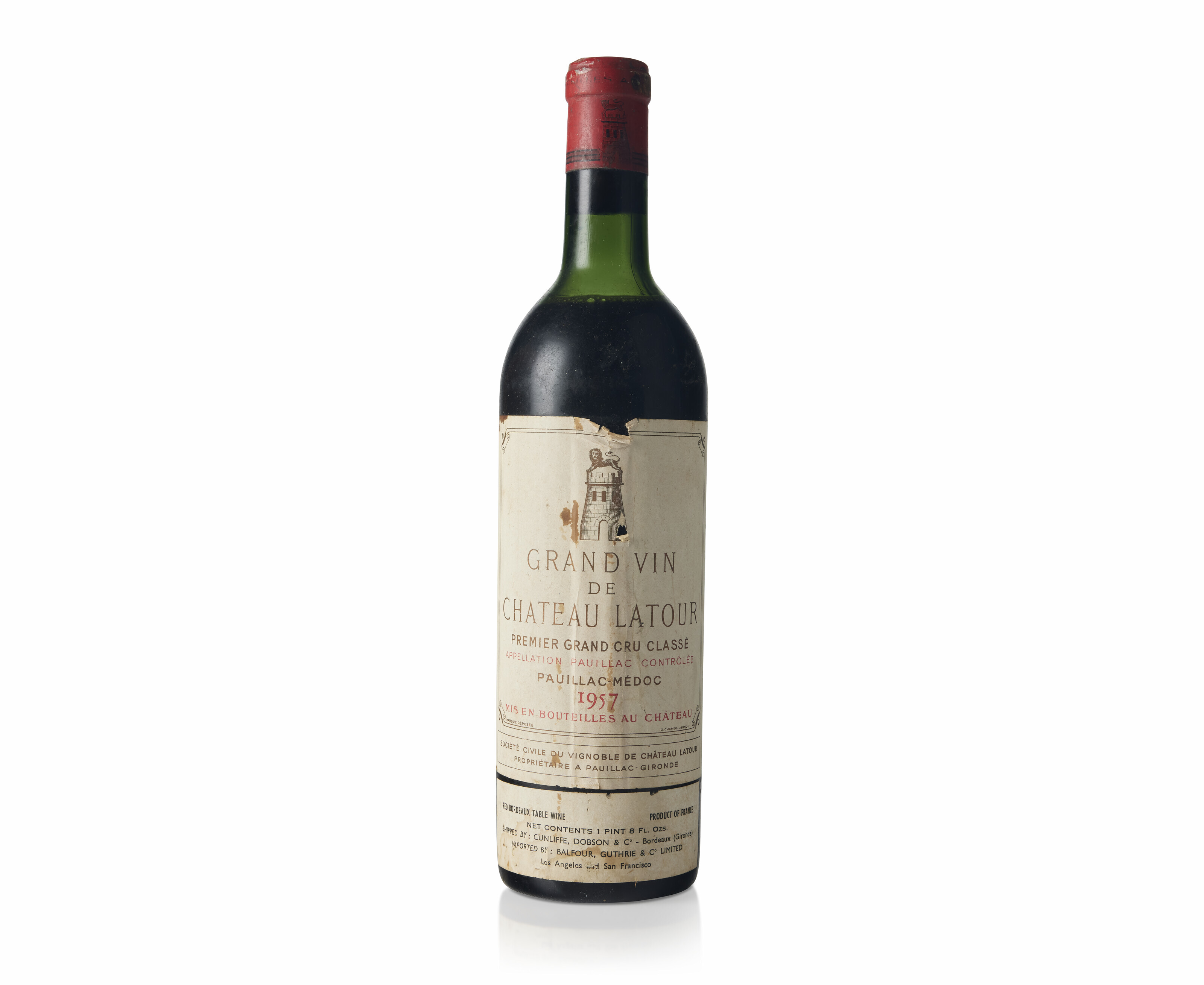Château Latour 1957, Pauillac, 1er cru classéSlightly damaged