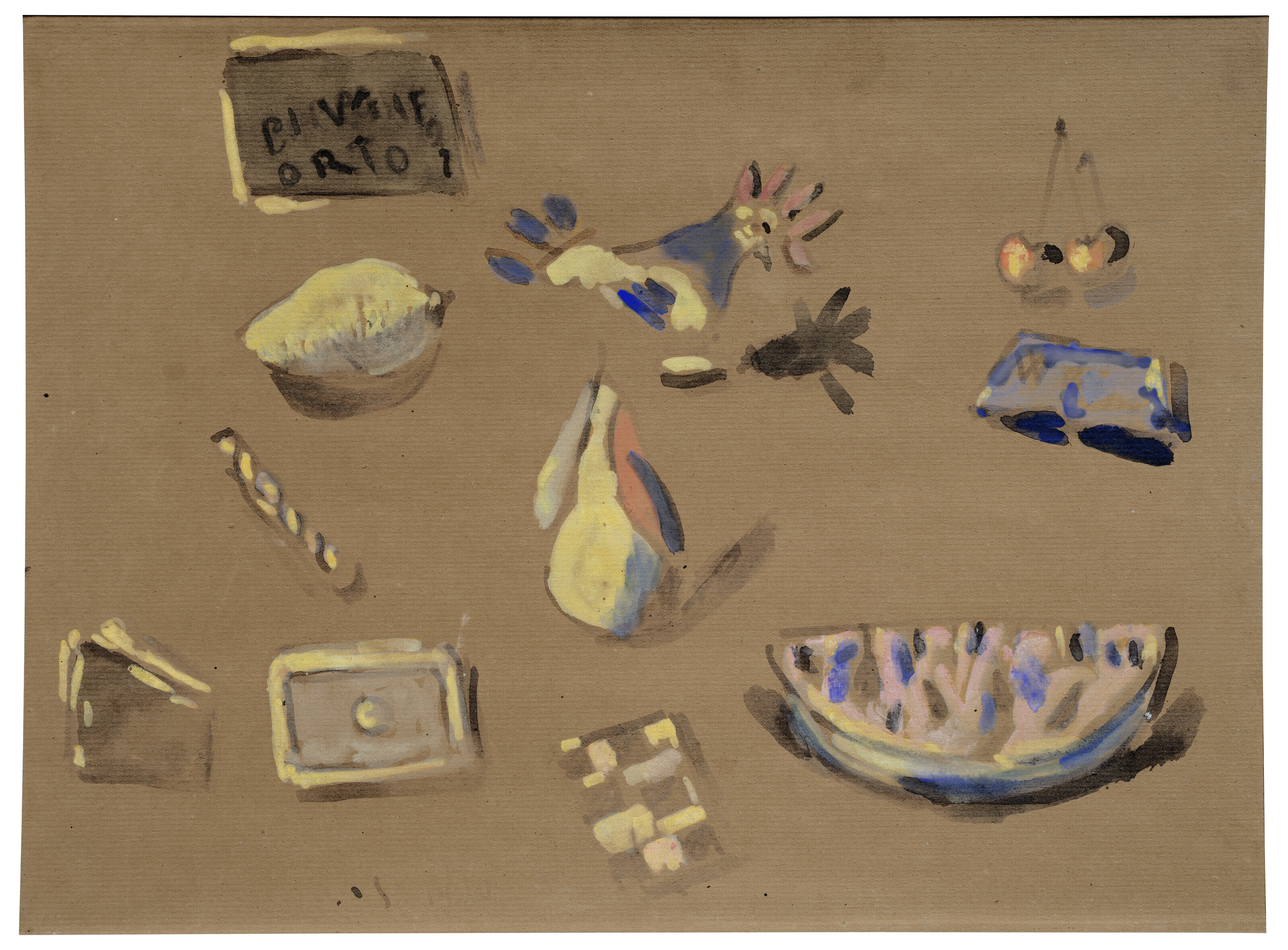 Filippo de Pisis (1896-1956),&nbsp;Capriccio metafisico, 1920. Tempera on paper laid down on canvas. 37 x 50 cm. Sold for €9,450 on 7 June 2023 at Christie’s Online