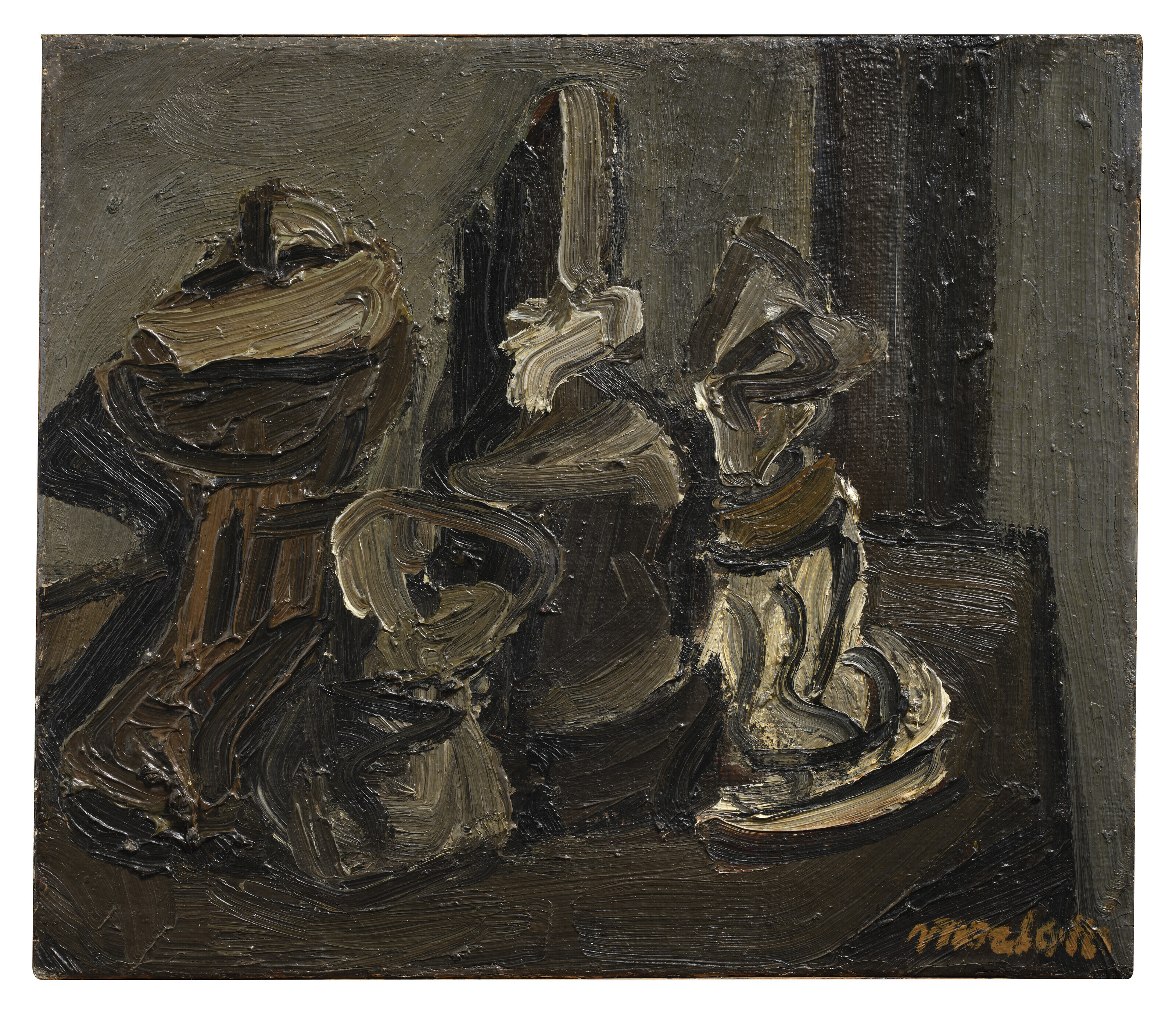 Ennio Morlotti (1910-1992), Natura morta, 1942. Oil on canvas. 38 x 44.4 cm. Sold for €4,788 on 7 June 2023 at Christie’s Online