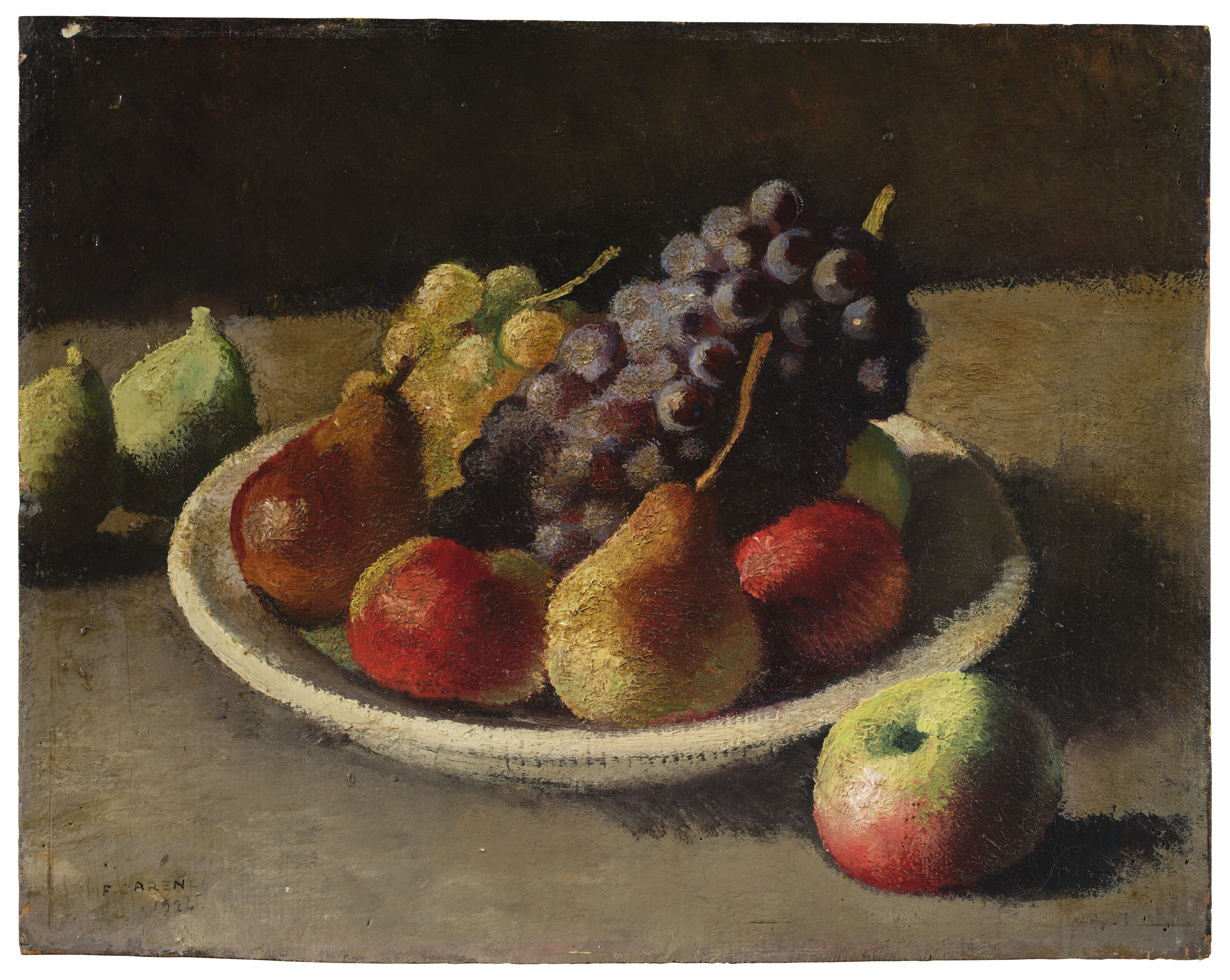 Felice Carena (1879-1966), Uva e pere, 1924. Oil on board. 30.2 x 38 cm. Sold for €6,930 on 7 June 2023 at Christie’s Online