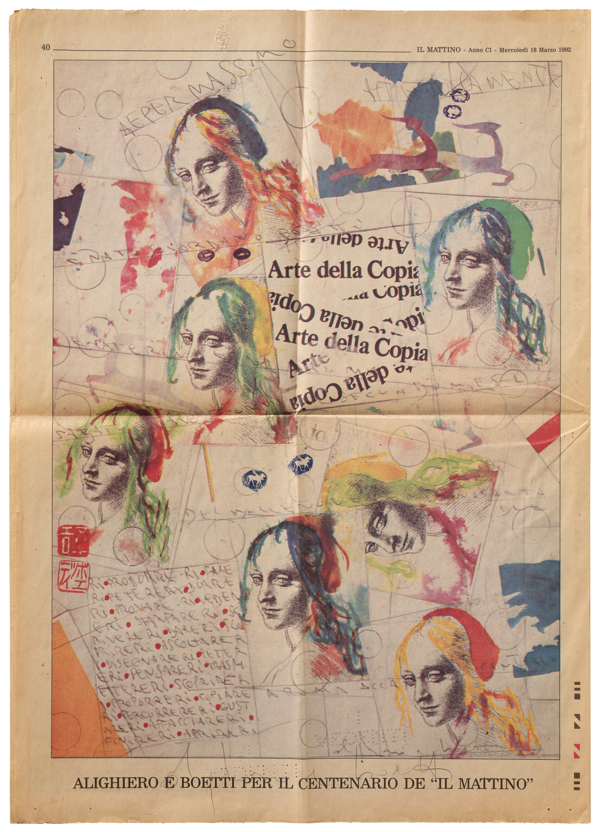 Catalog image of Alighiero e Boetti per il Centenario de 'Il Mattino'