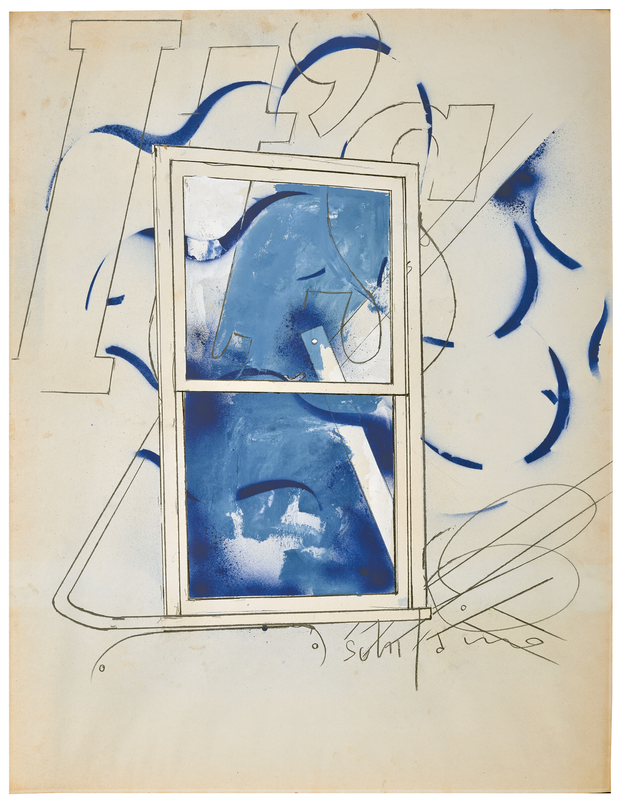 Mario Schifano, Senza titolo, 1964-65, offered in the 20th/21st Century Milan Online Sale, 23 November to 5 December 2023 at Christie's Online