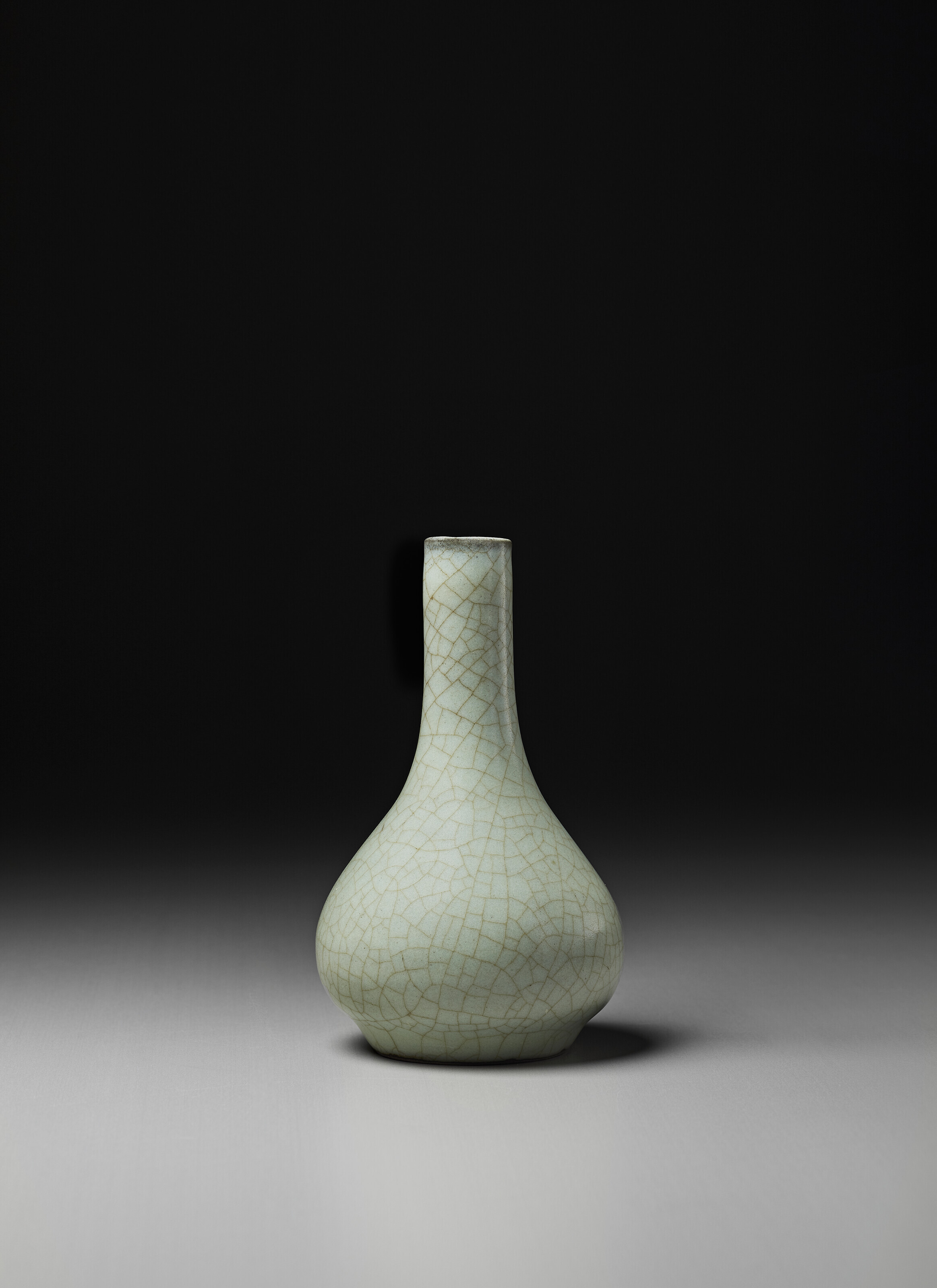 骨董*珍藏*古陶磁器*宋代*官窯*鈞瓷窯變寶石藍*描金刻字包口瓶