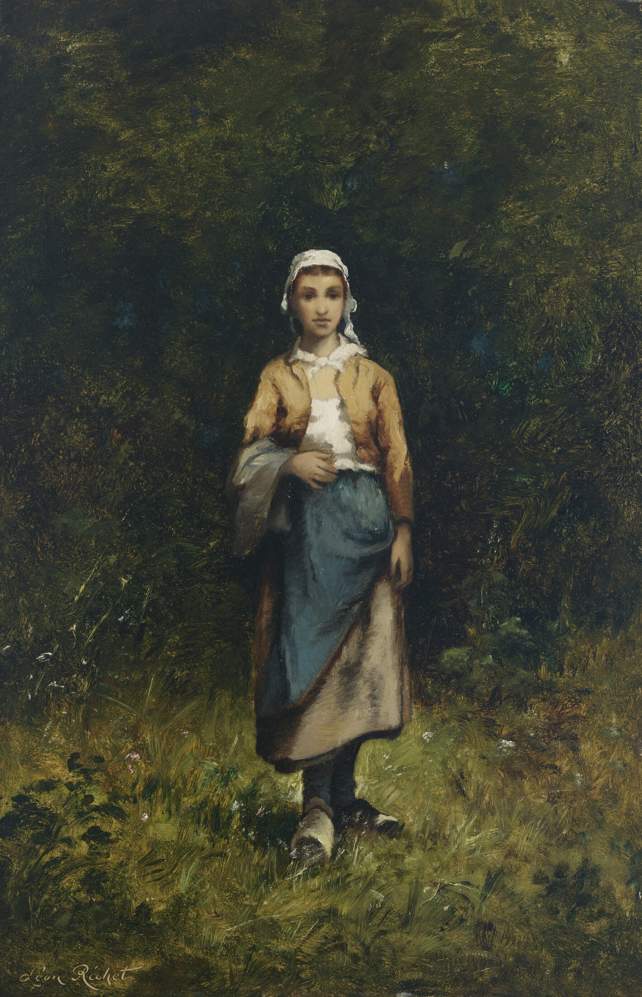 LÉON RICHET (FRENCH, 1847-1907), Paysanne dans un bois | Christie's