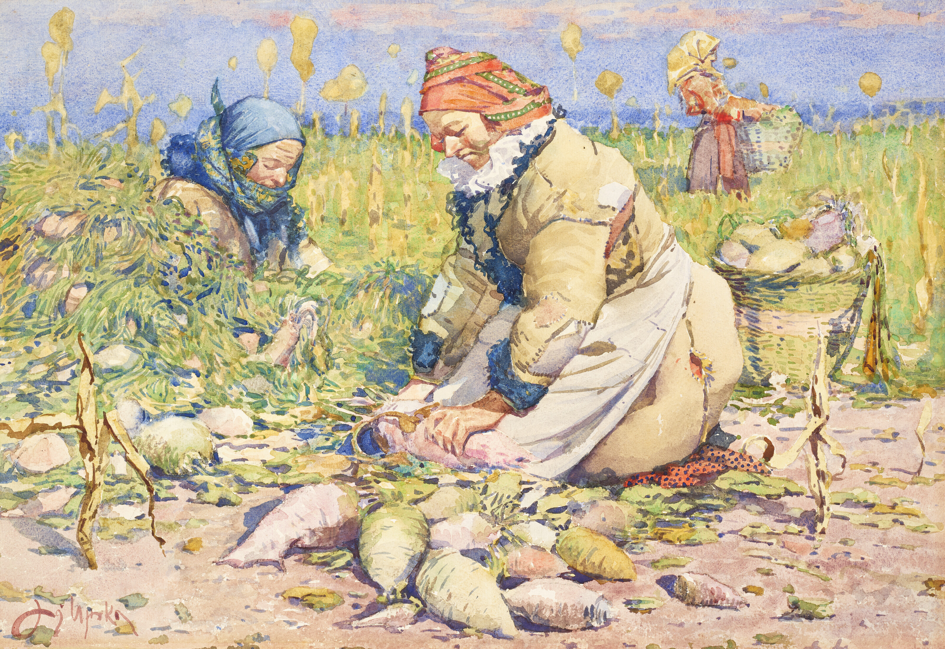 Catalog image of Moravské ženy při sklizni cukrové řepy (Moravian Women Harvesting Sugar Beets)