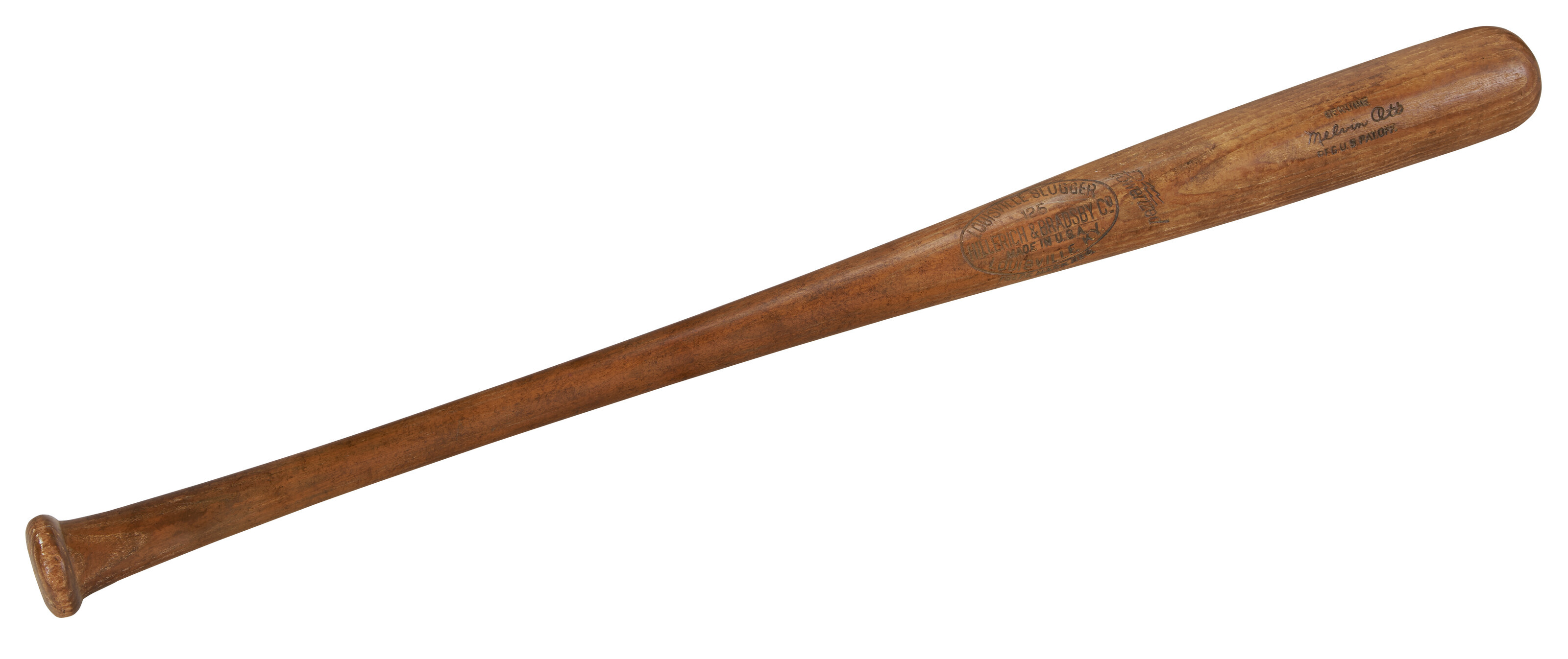 RARE MEL OTT PROFESSIONAL MODEL BASEBALL BAT C.1945-47 (PSA/DNA GU