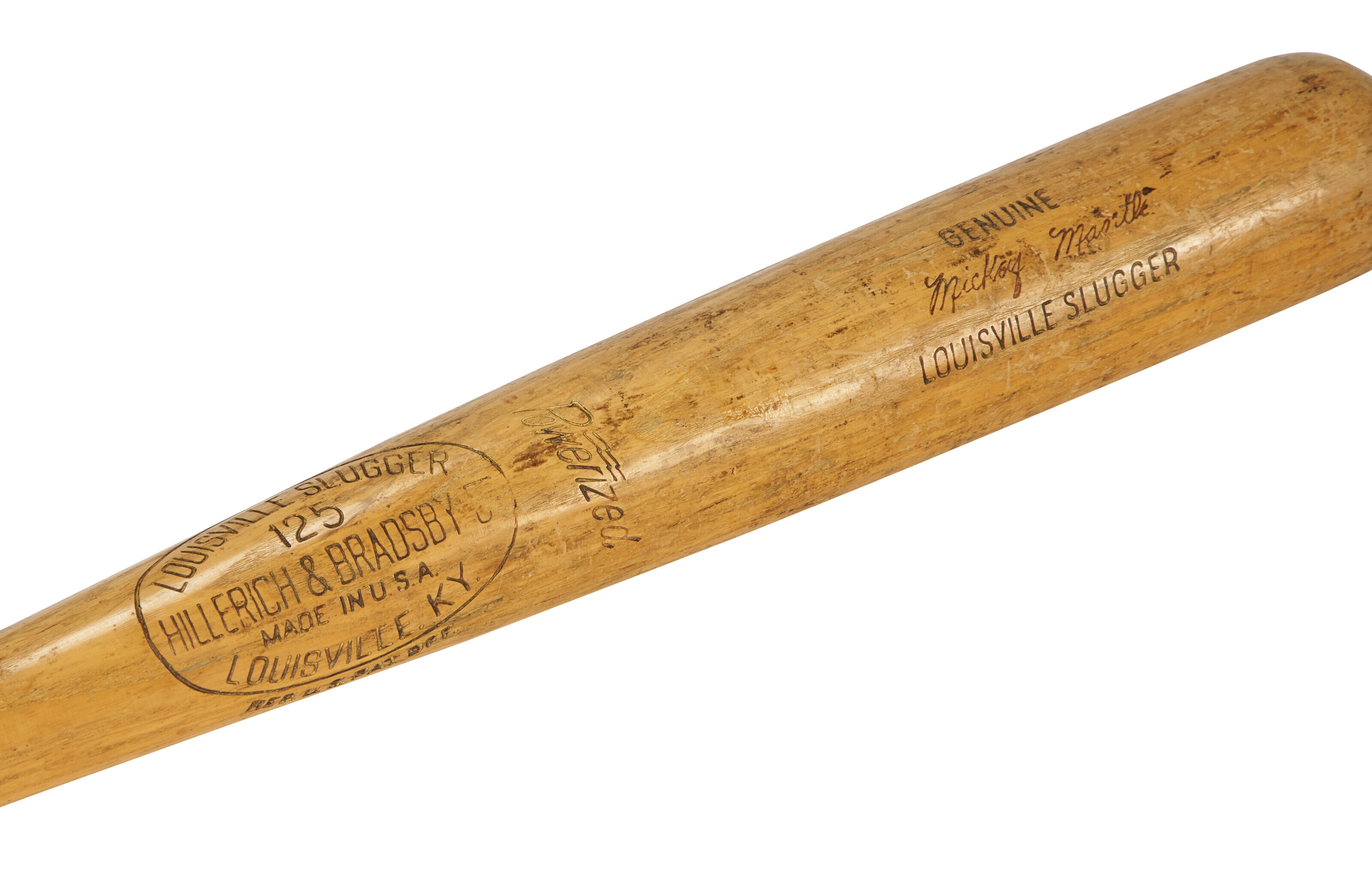 1960 MICKEY MANTLE PROFESSIONAL MODEL BASEBALL BAT ATTRIBUTED TO 