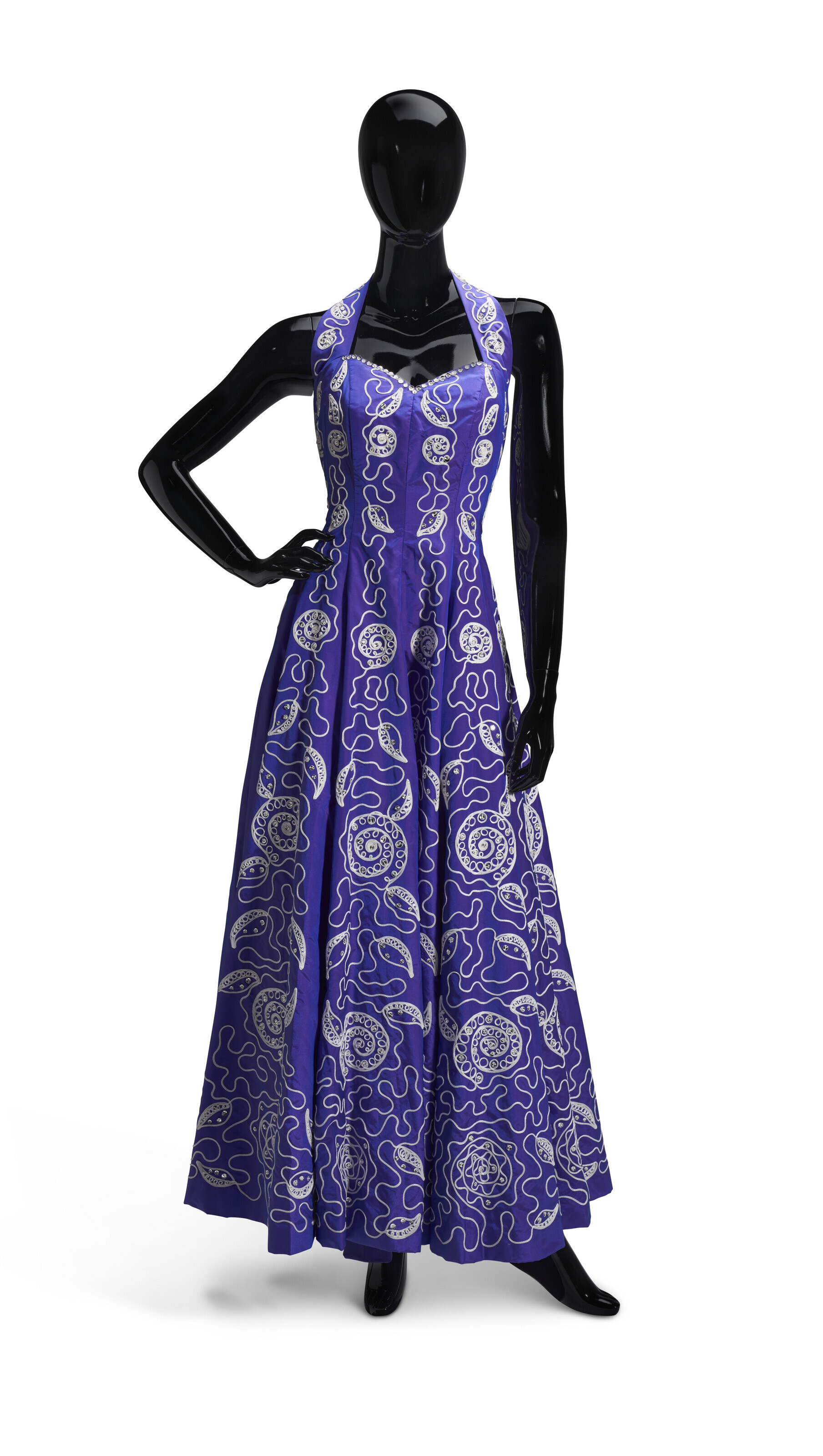 halter top purple dress Halter V-neck Purple Long Dress – Ohmollydress main image 1