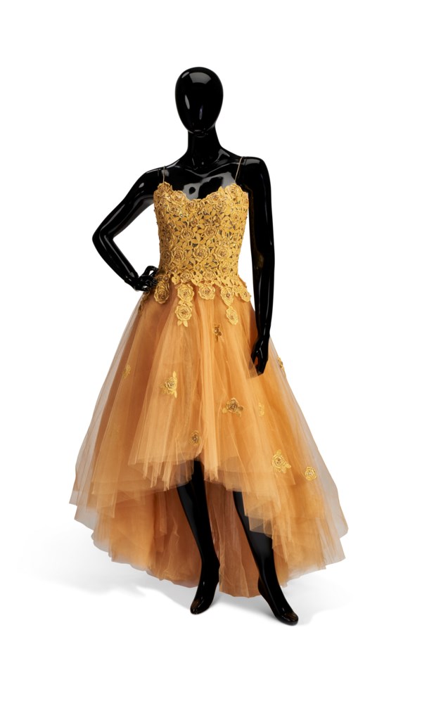 gold lame cocktail dress Ramy Brook Chiara Silk Lamé Strapless Maxi Dress in Gold main image 0