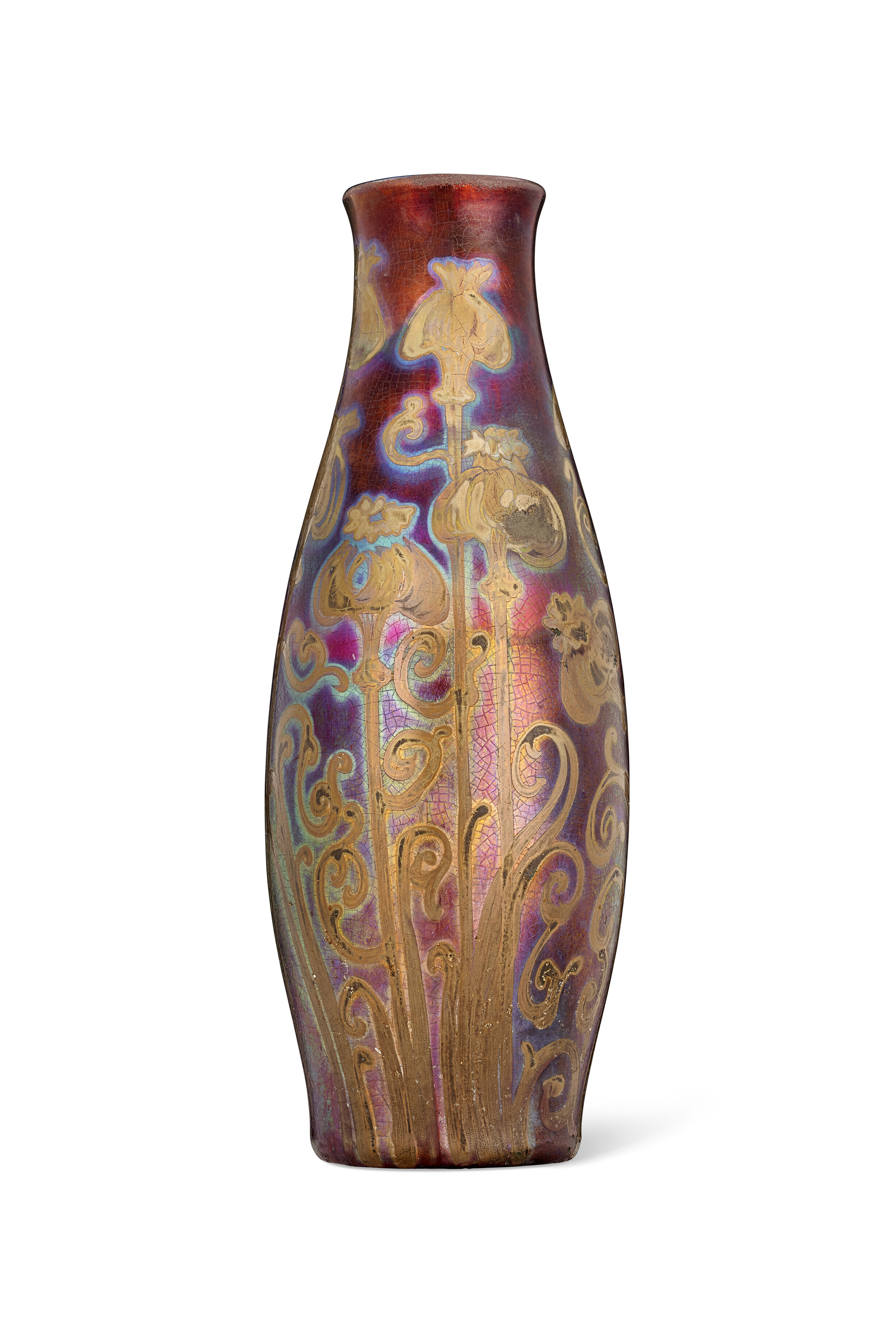 JACQUES SICARD (18651923) FOR WELLER POTTERY, A Burgundy Vase, circa
