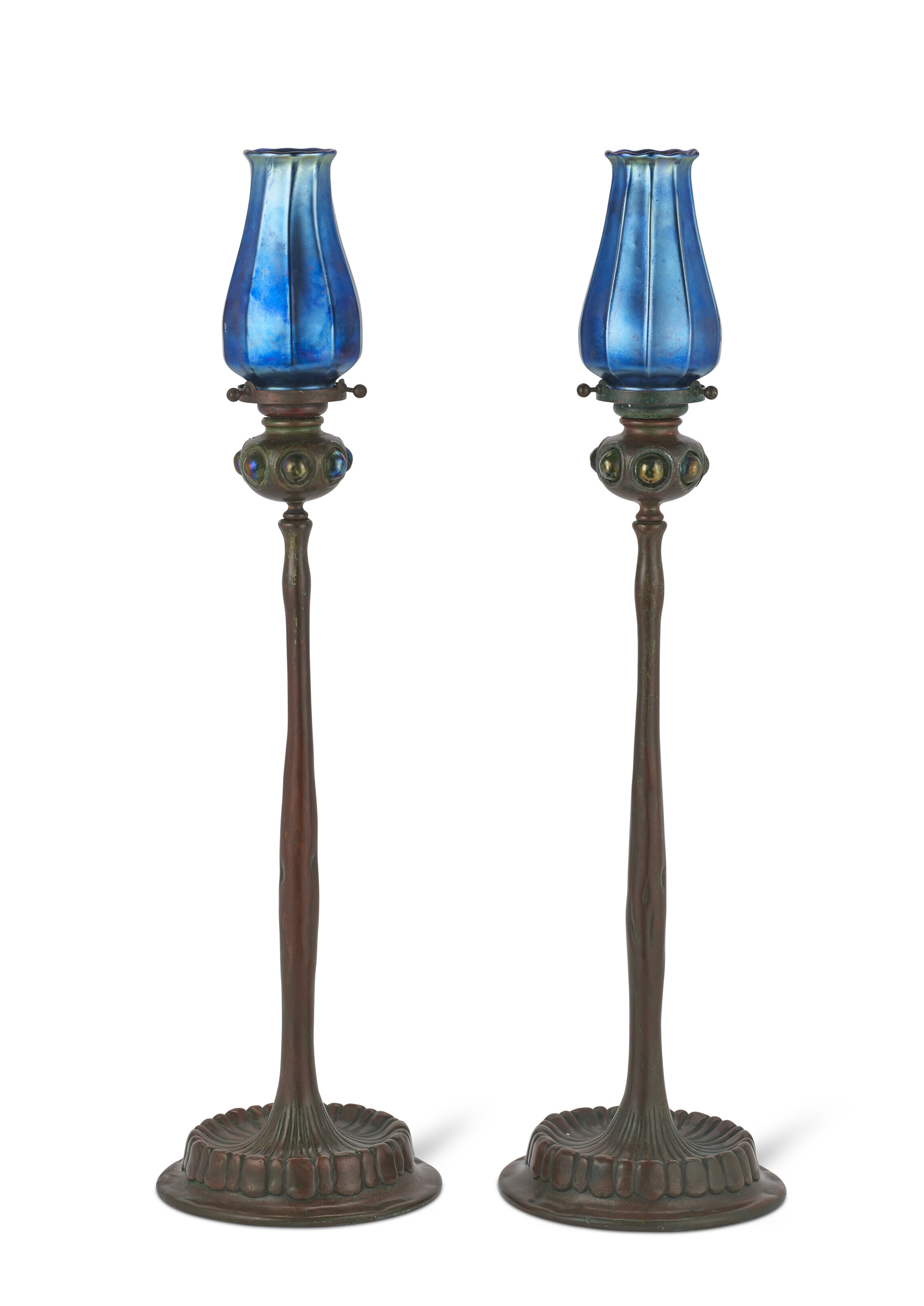 TIFFANY STUDIOS, Pair of Candlesticks, circa 1902 Christie’s