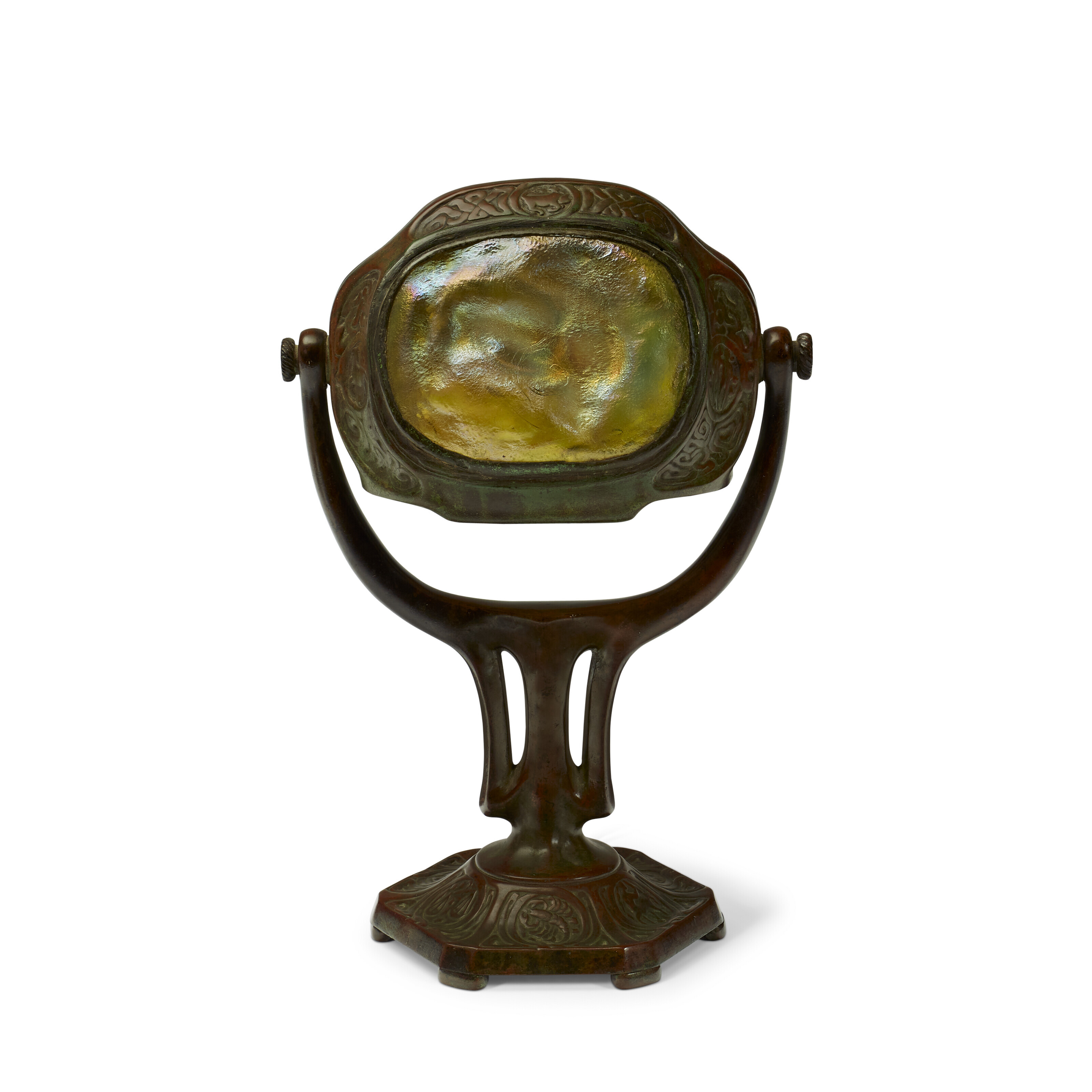 TIFFANY STUDIOS, 'Turtle-Back Tile Zodiac' Table Lamp, circa 1905