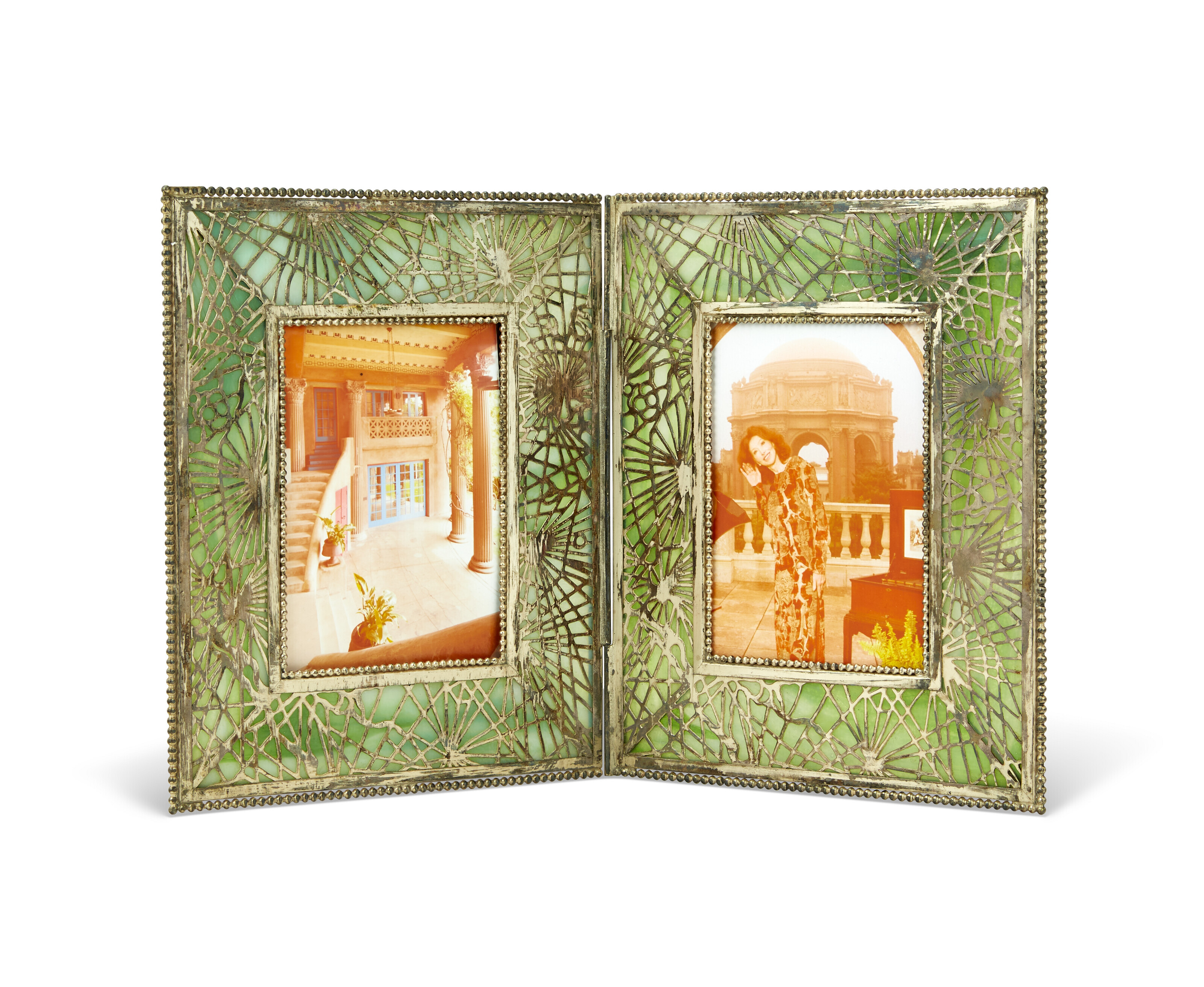 TIFFANY STUDIOS, 'Pine Needle' Double-Picture Frame, circa 1902
