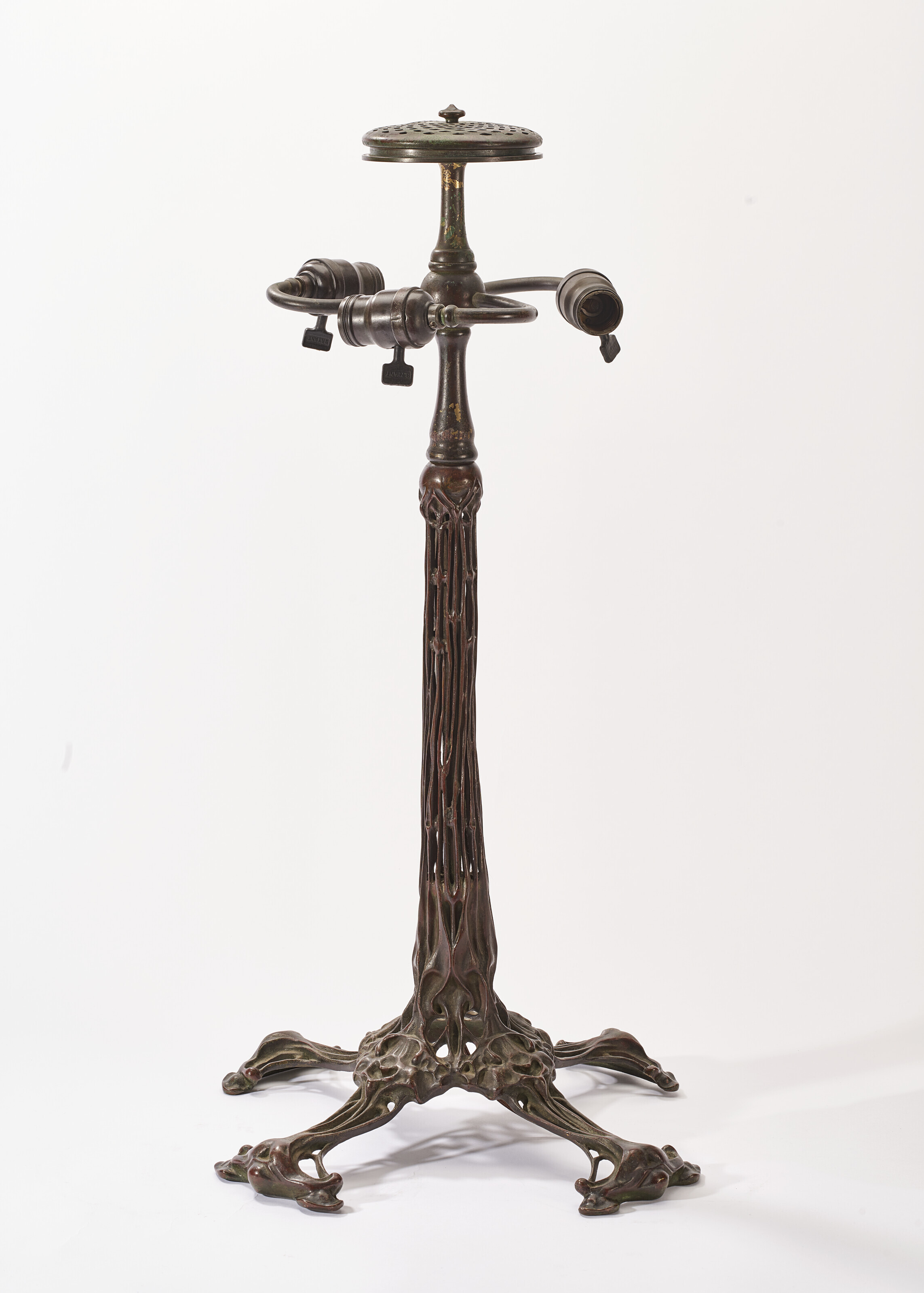 TIFFANY STUDIOS, 'Bird Skeleton' Table Lamp Base, circa 1905