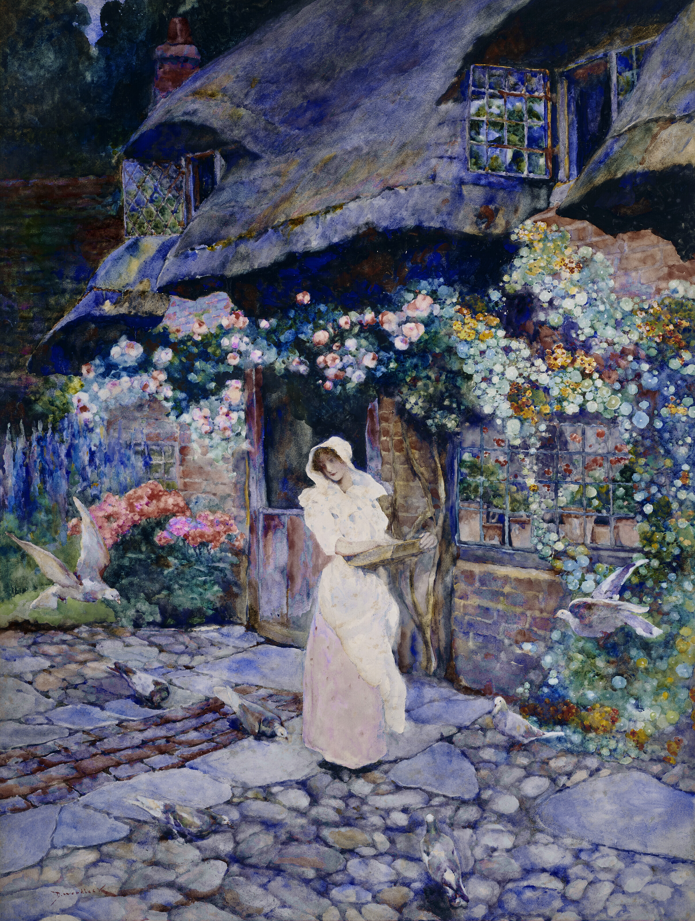 DAVID WOODLOCK (BRITISH, 1842-1929), An old Cottage at Tachbrook, near ...