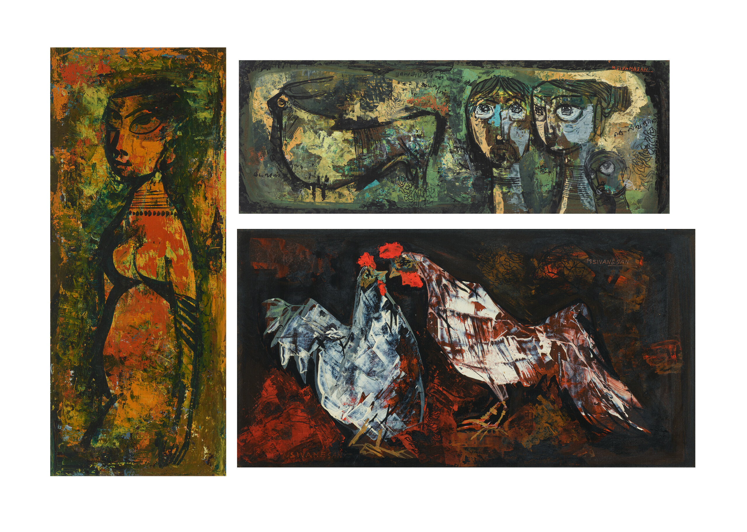 Catalog image of Untitled (Nude); Untitled (Family with Bull); Untitled (Roosters)