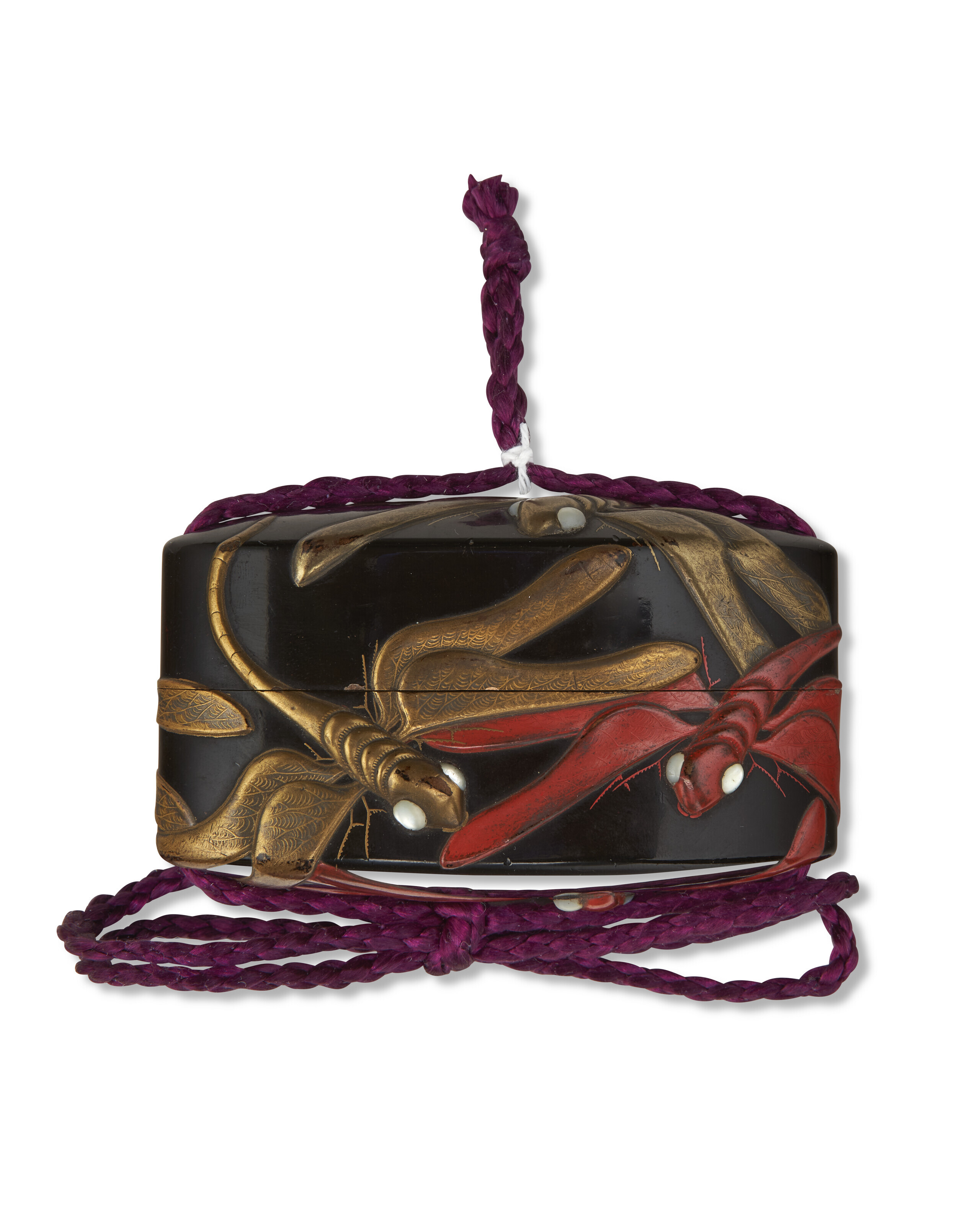 A SINGLE-CASE INRO WITH DESIGN OF DRAGONFLIES, EDO PERIOD (18TH-19TH ...