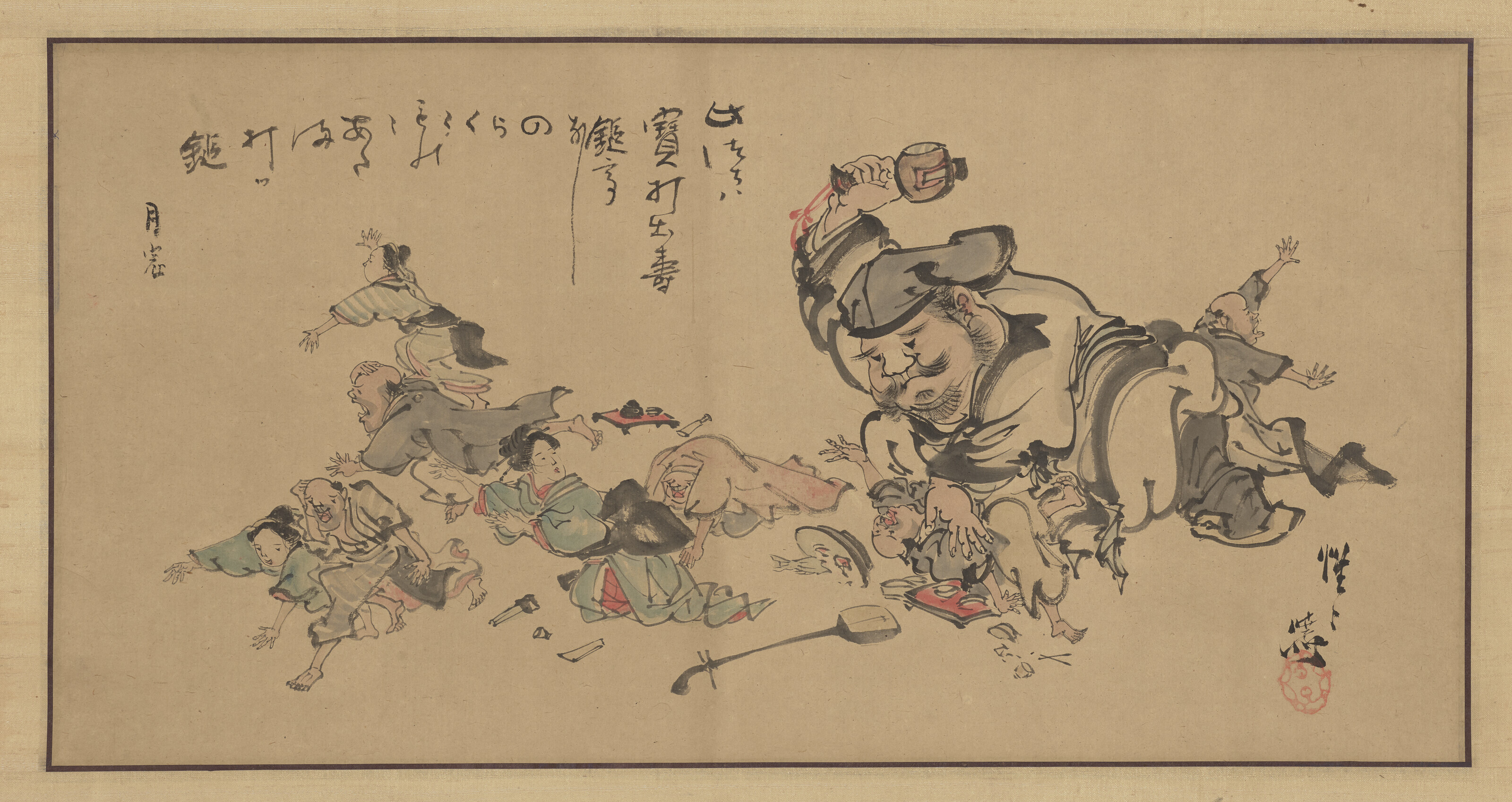 KAWANABE KYOSAI (1831-1889), Daikokuten Beating Slackers | Christie's