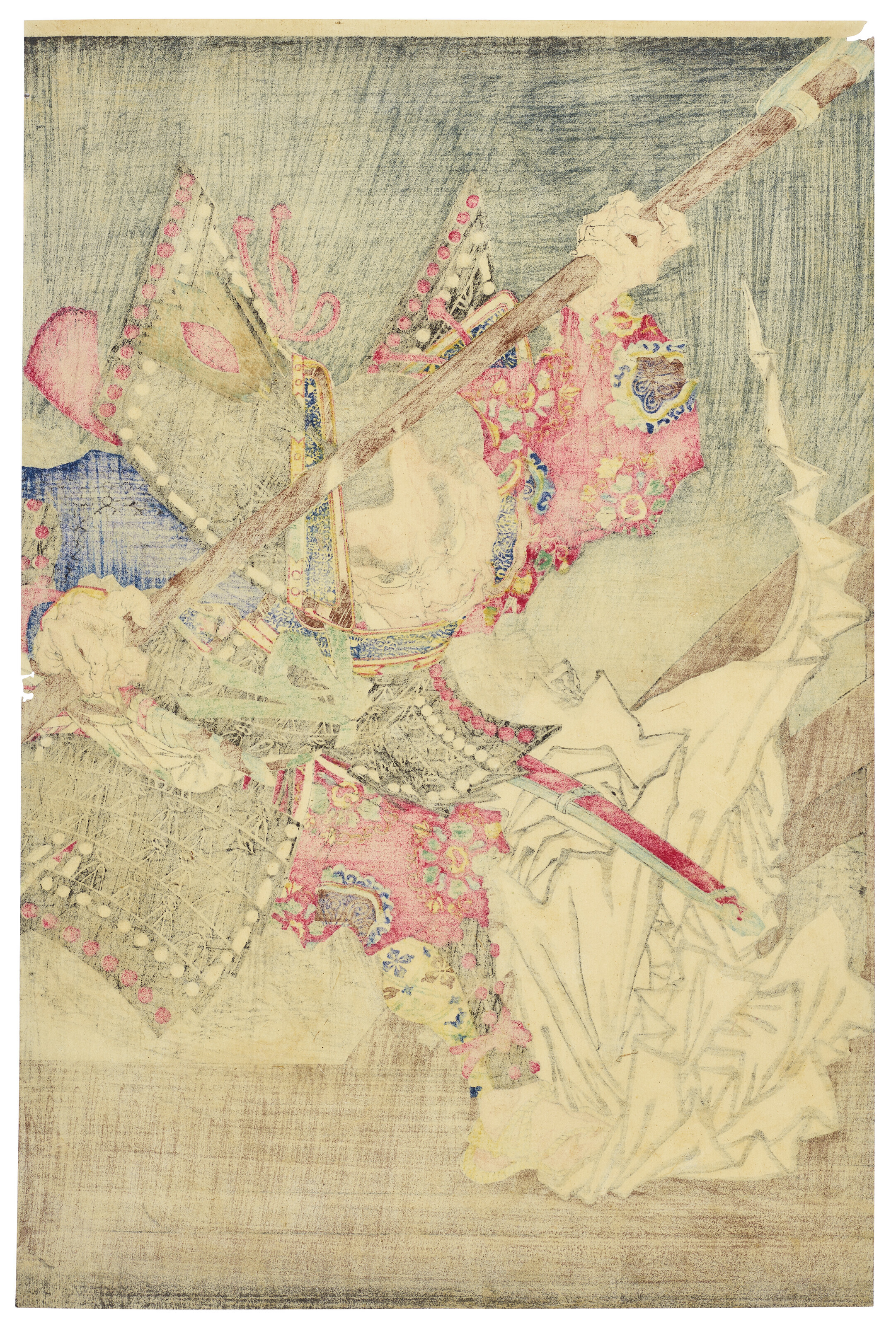 TSUKIOKA YOSHITOSHI (1839-1892), Gikeiki Gojobashi no zu