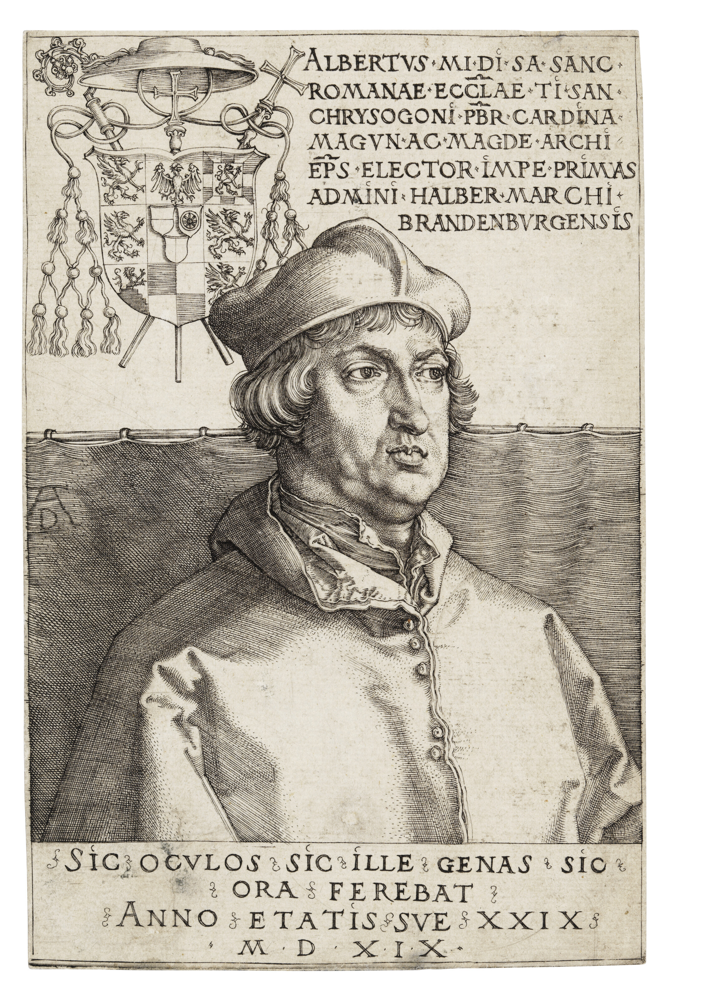 Albrecht Durer, Cardinal Albrecht of Brandenburg (The Small Cardinal), 1519, sold for $2,520 on 24 January 2023 at Christie's in New York