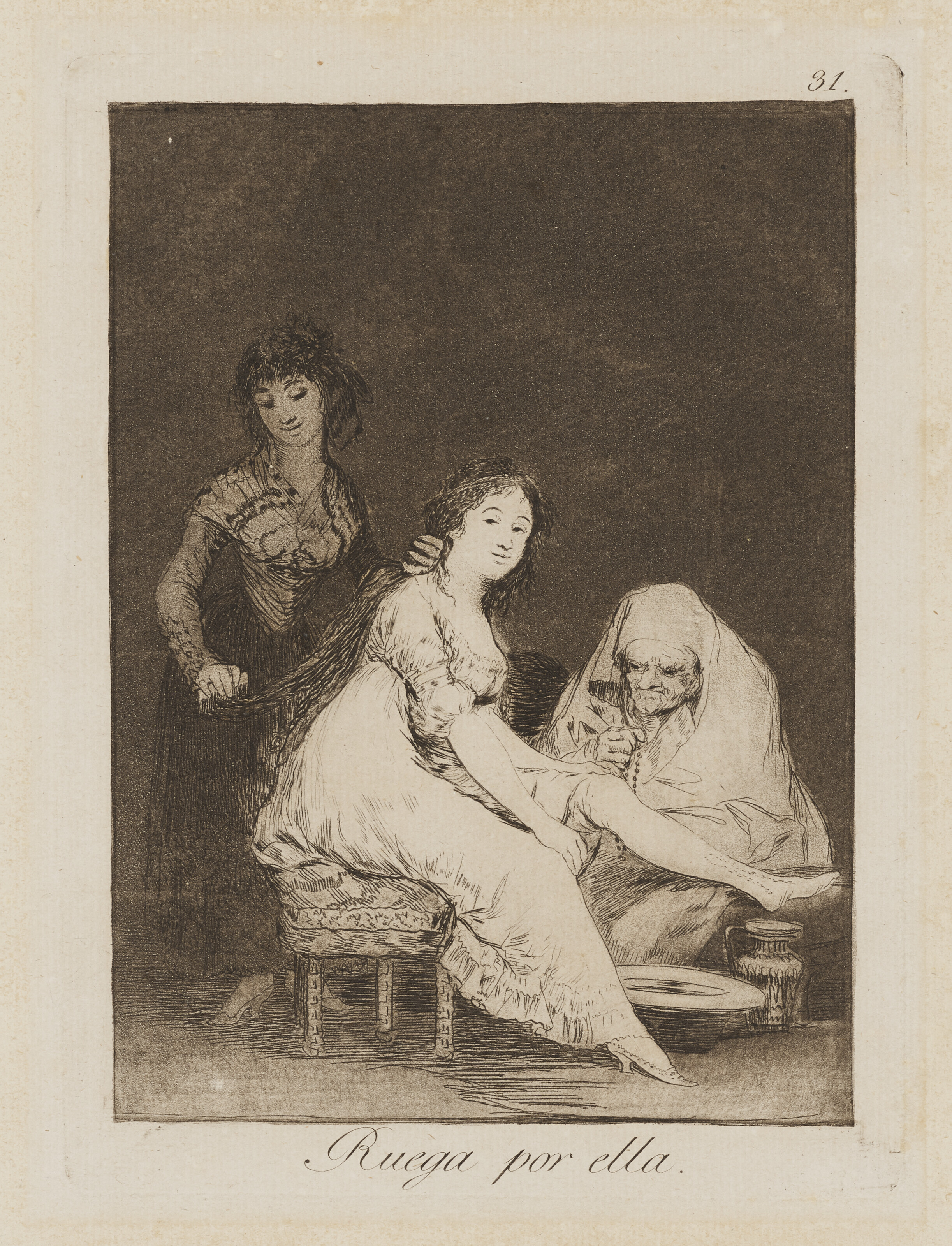 Ruega por ella, Plate 31 from: Los Caprichos