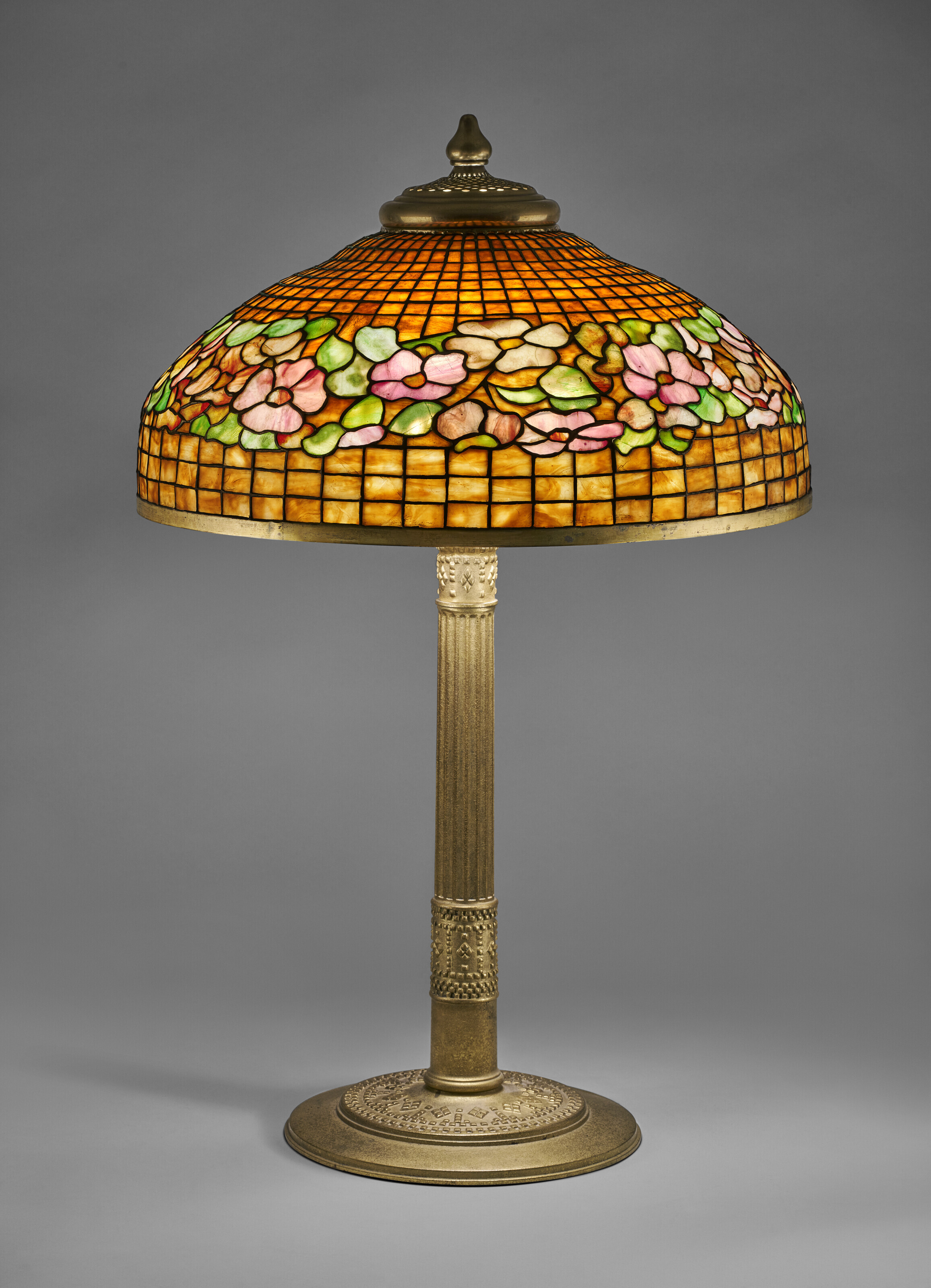 TIFFANY STUDIOS, 'Banded Dogwood' Table Lamp, circa 1915