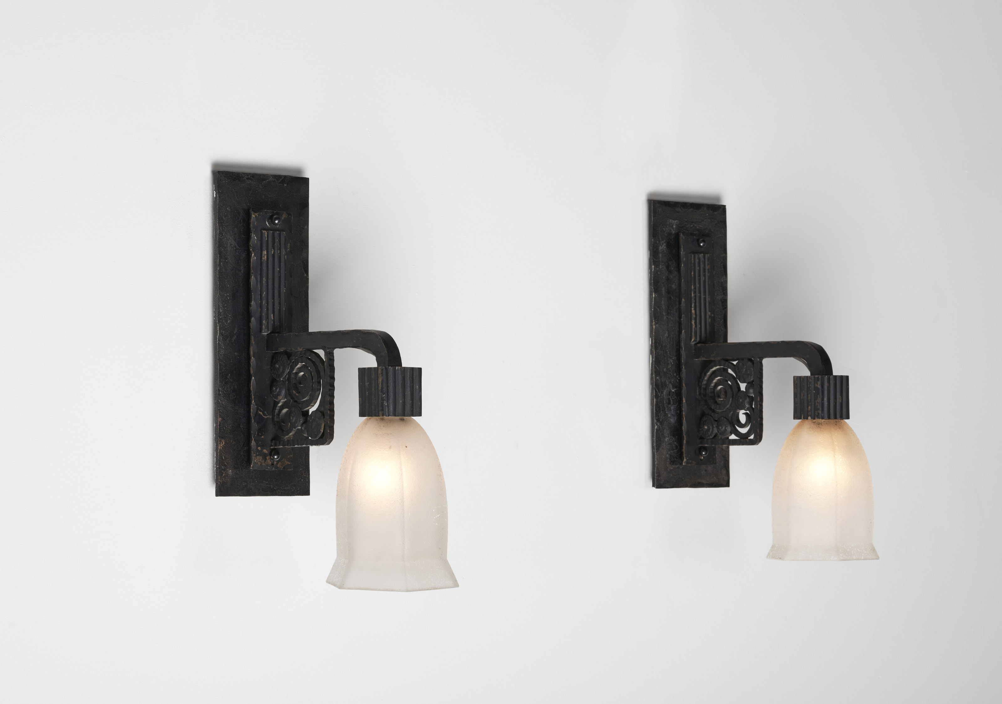 Catalog image of Set of Four Sconces, for Ferronnerie d'Art des Galeries Lafayette, Atelier La M…