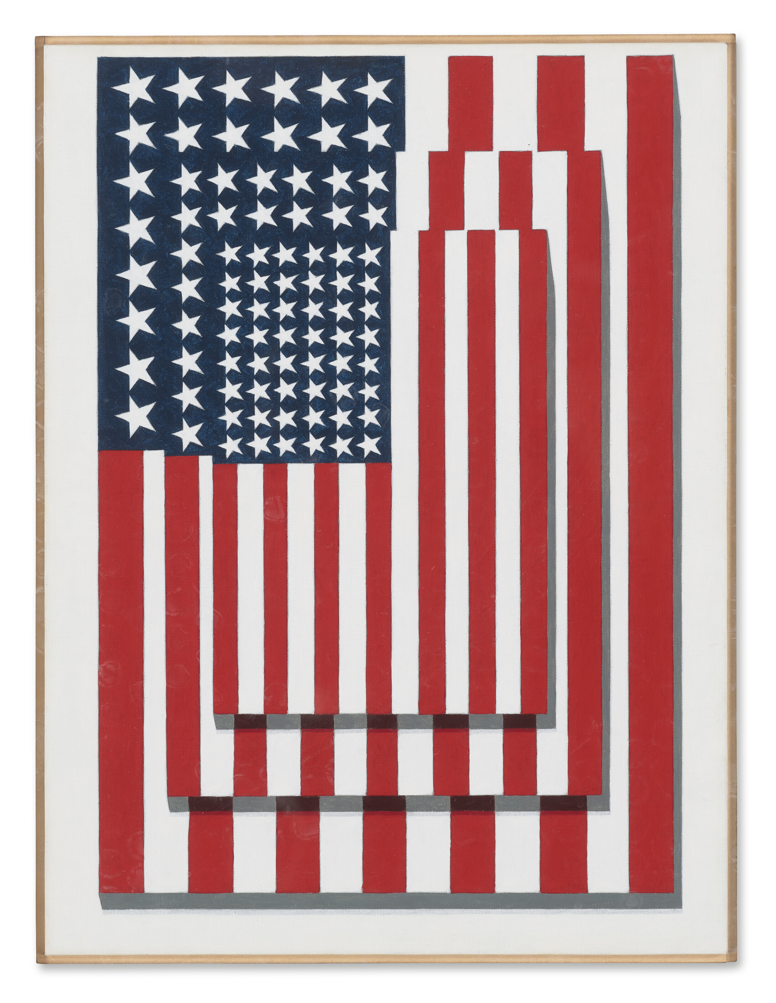 RICHARD PETTIBONE (B. 1938), Jasper Johns, 'Three Flags,' 1958