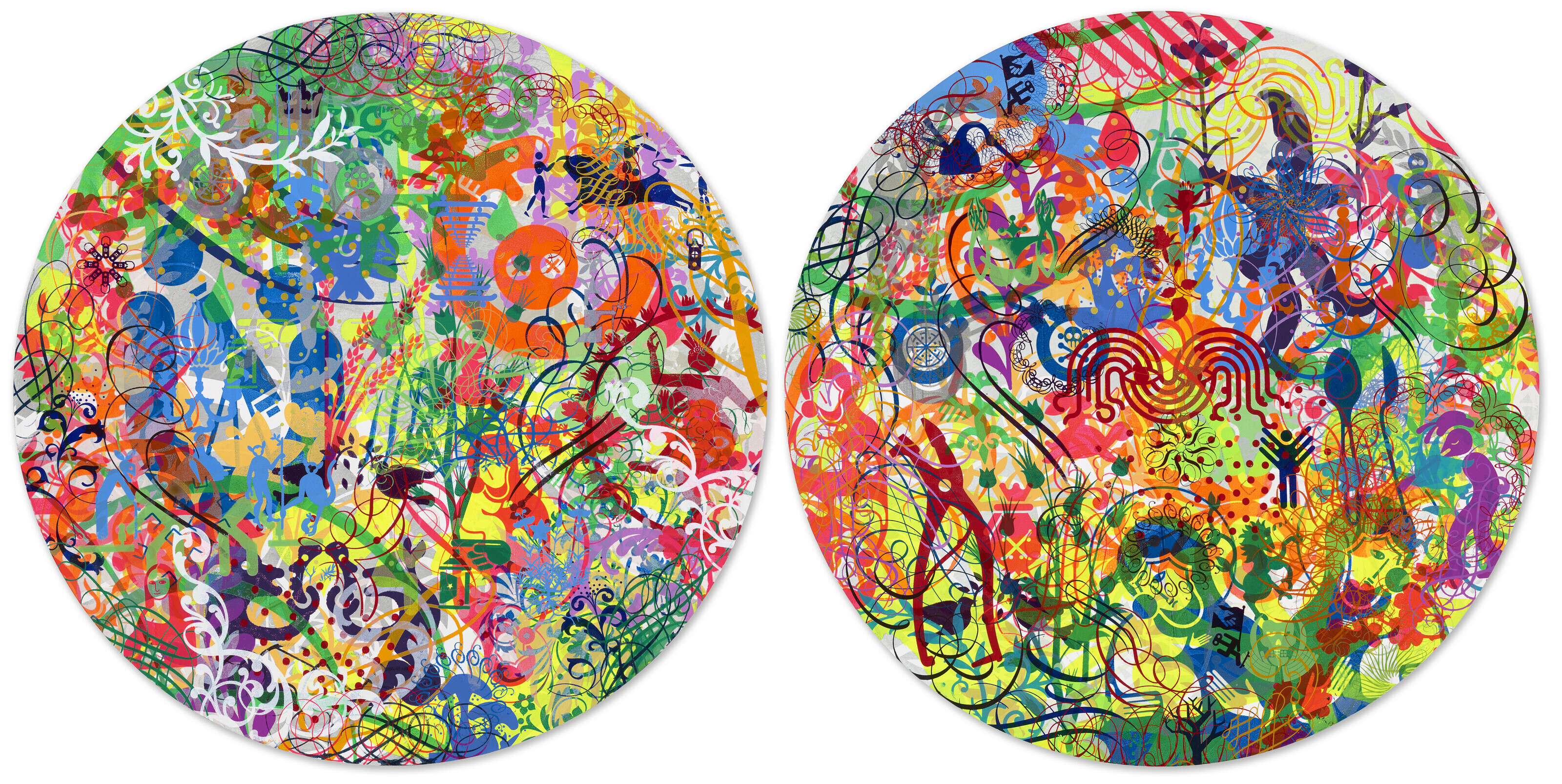 真作 Ryan McGinness ライアンマクギネス 絵画 原画 2点セット RYAN MCGINNESS (B. 1972), Untitled [Two Works] | Christie's