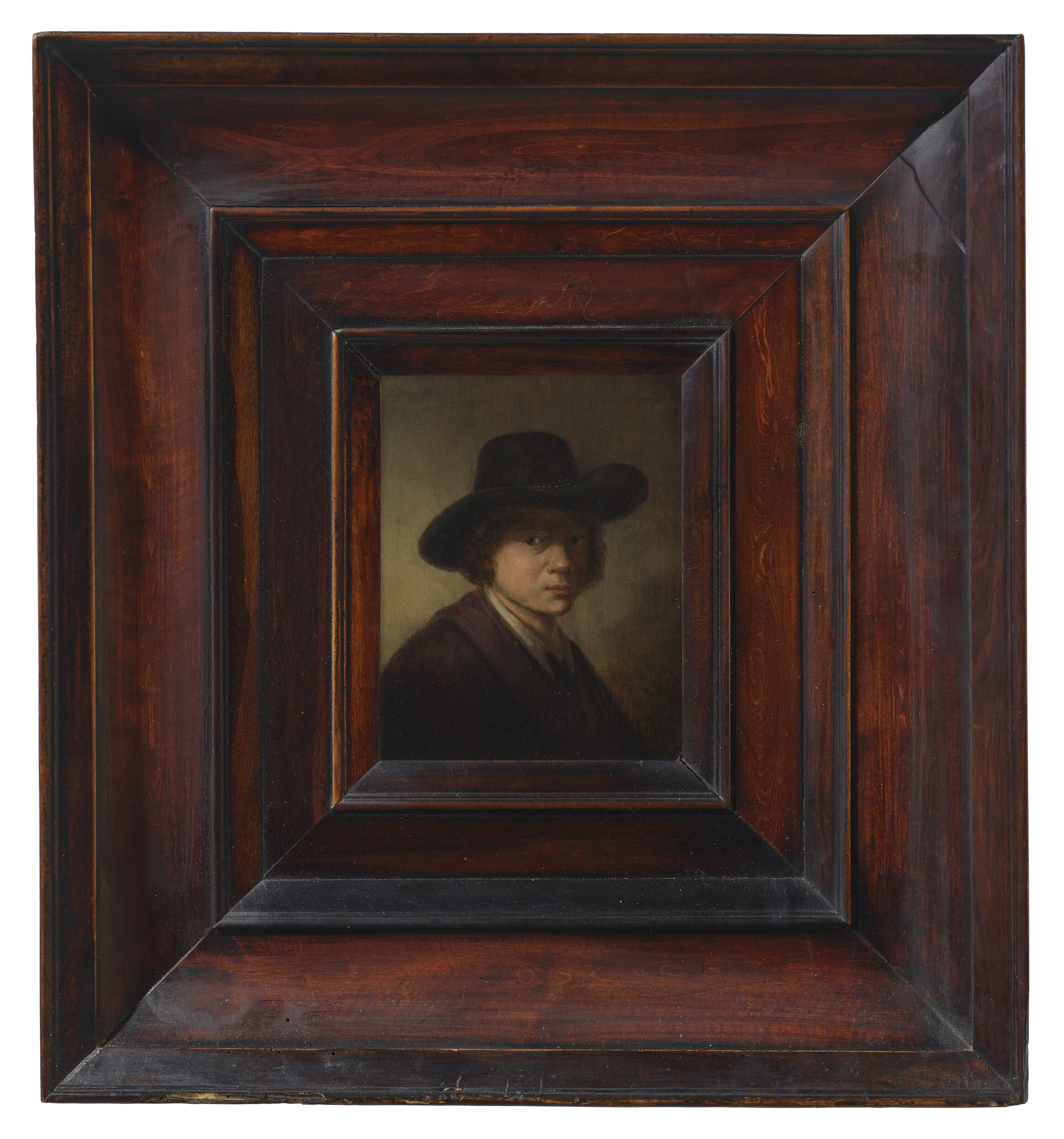 Portrait of a gentleman, bust-length, wearing a broad-brimmed hat