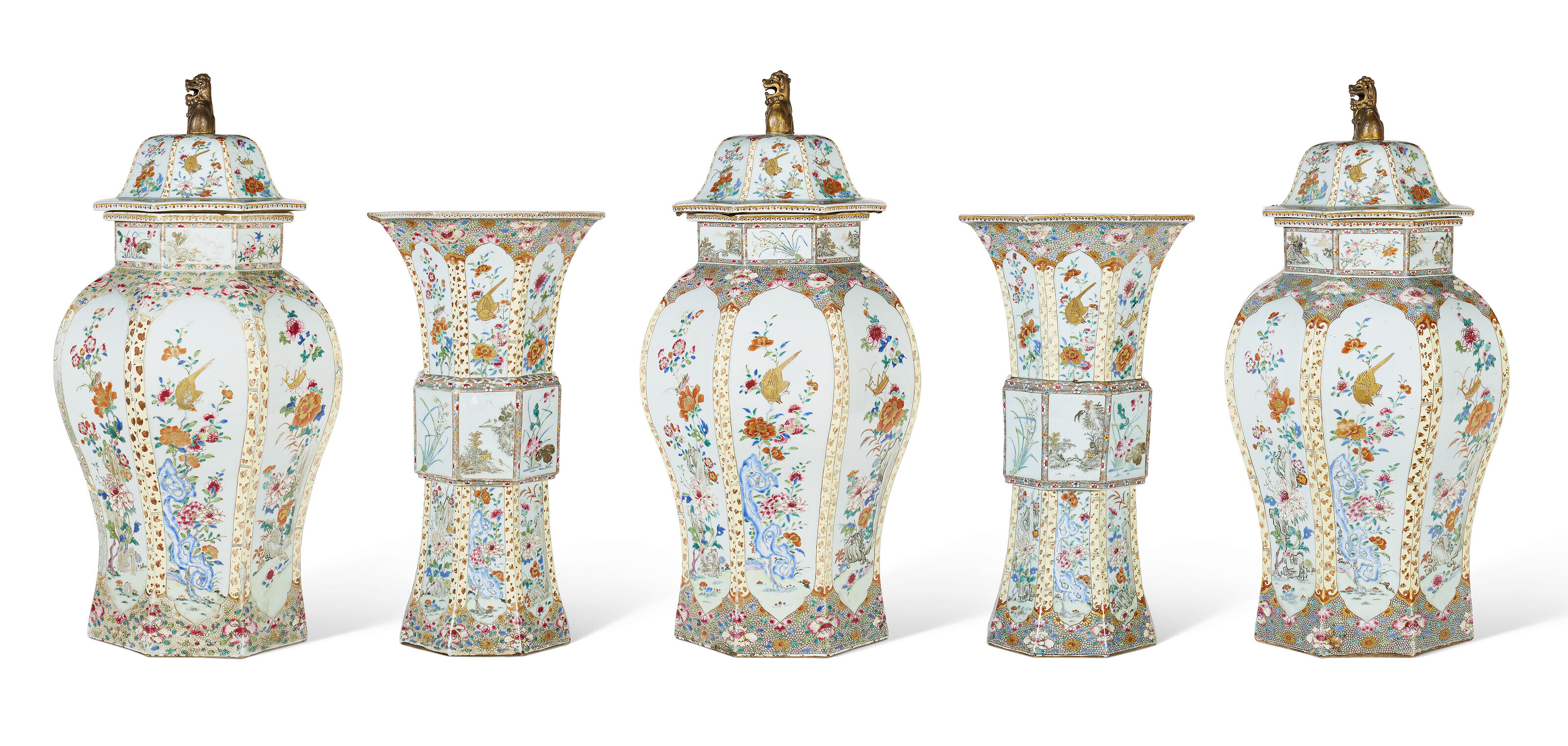 Pair of Large Chinese Export Covered Vases
