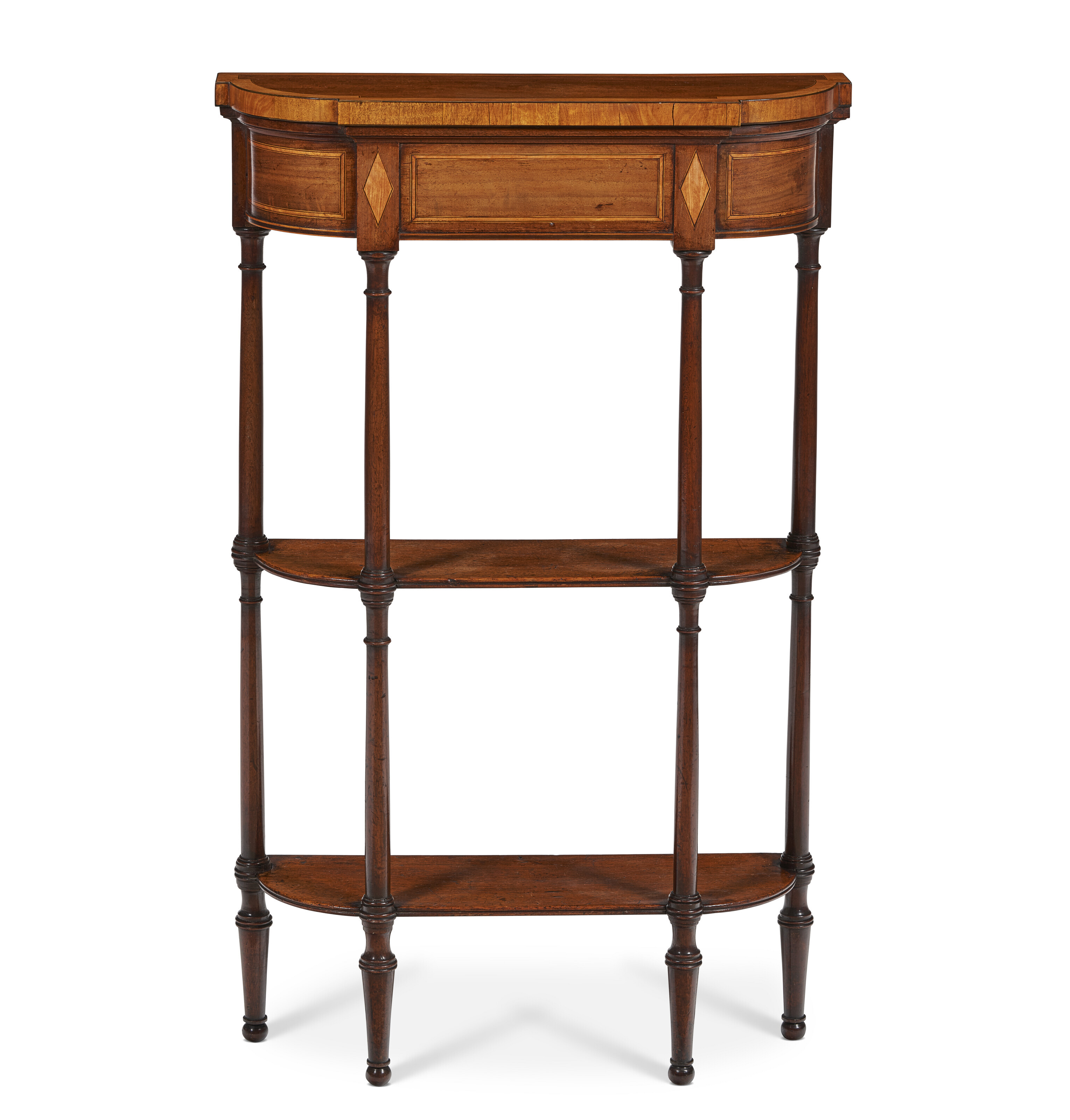 A GEORGE III MAHOGANY AND SATINWOOD-INLAIID SMALL SIDE TABLE, CIRCA ...
