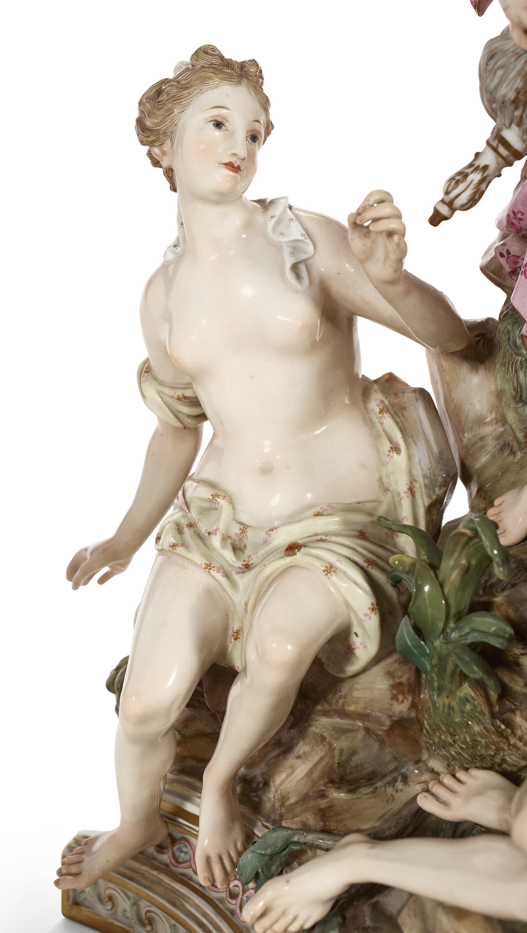 A LARGE PAIR OF MEISSEN PORCELAIN MYTHOLOGICAL FIGURE GROUPS, LATE