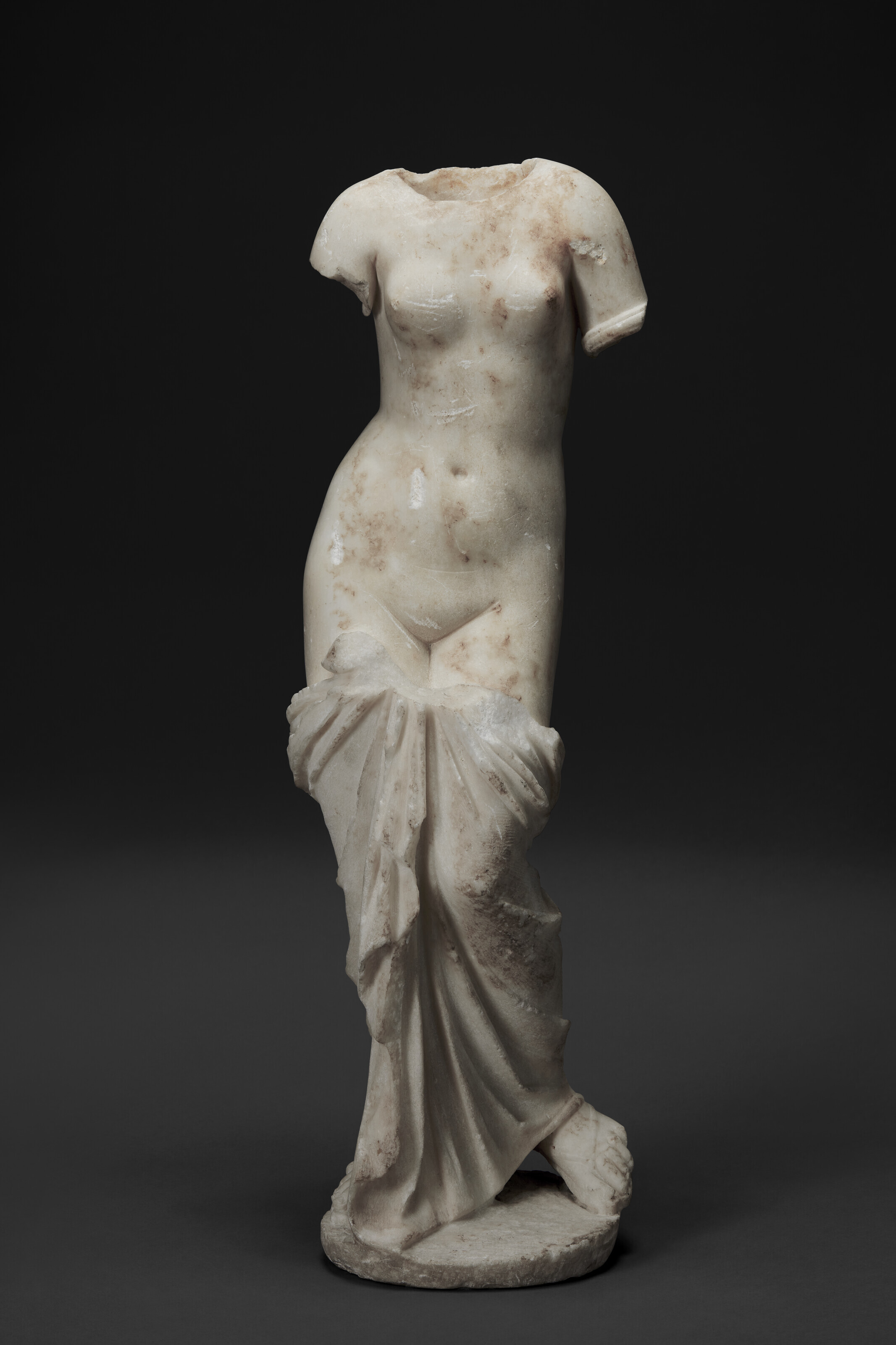 A Greek marble Aphrodite, Late Hellenistic Period, circa 1st century BC, sold for $352,800 on 17 October 2023 at Christie's in New York