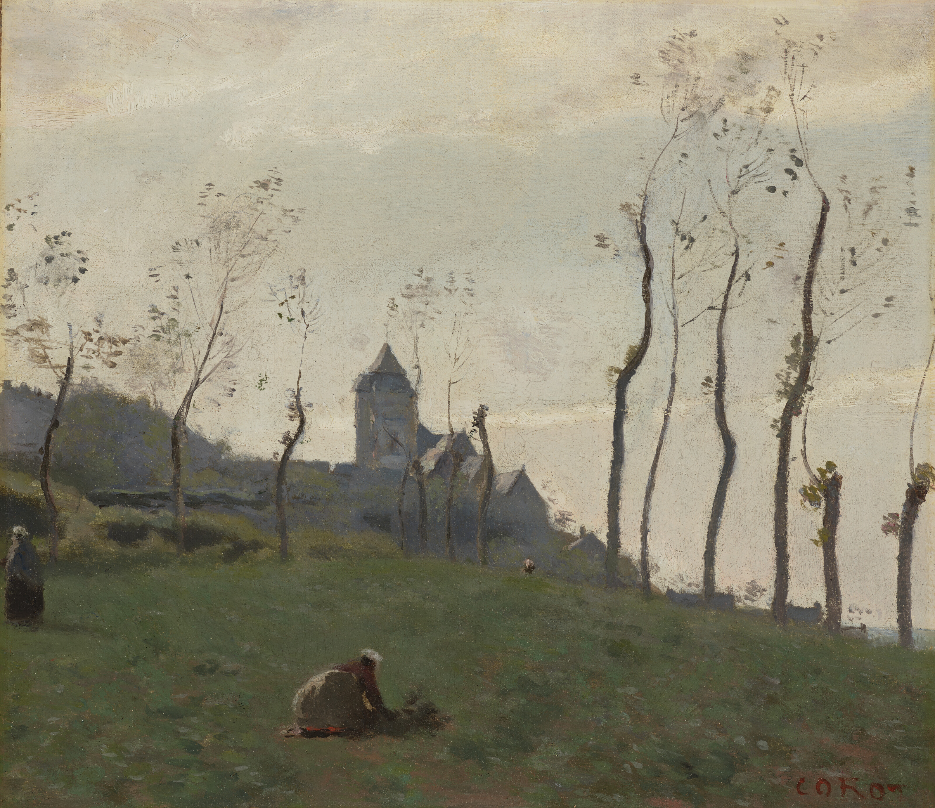 Le Tréport - Un pré et l'église