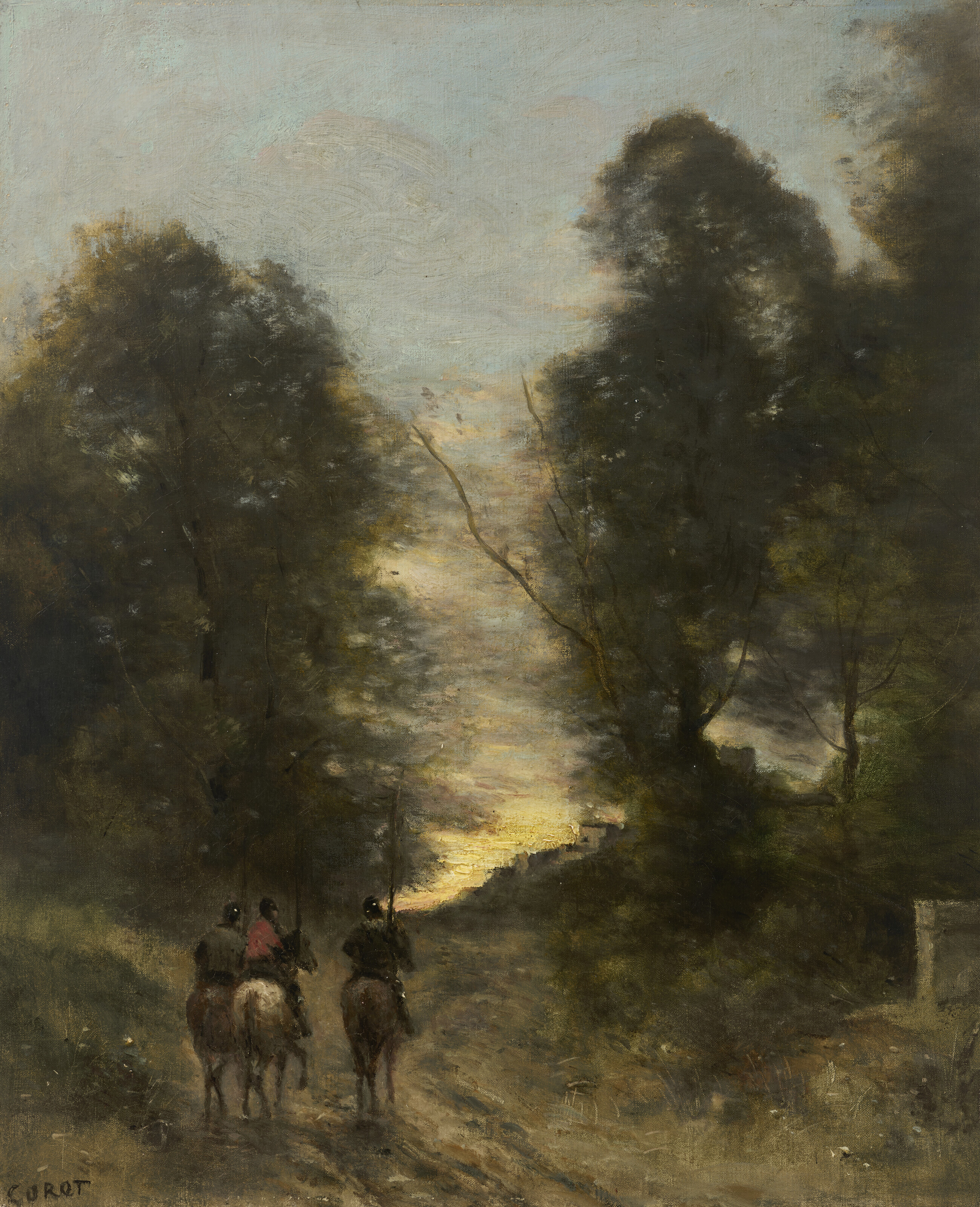 Cavaliers gaulois dans un paysage
