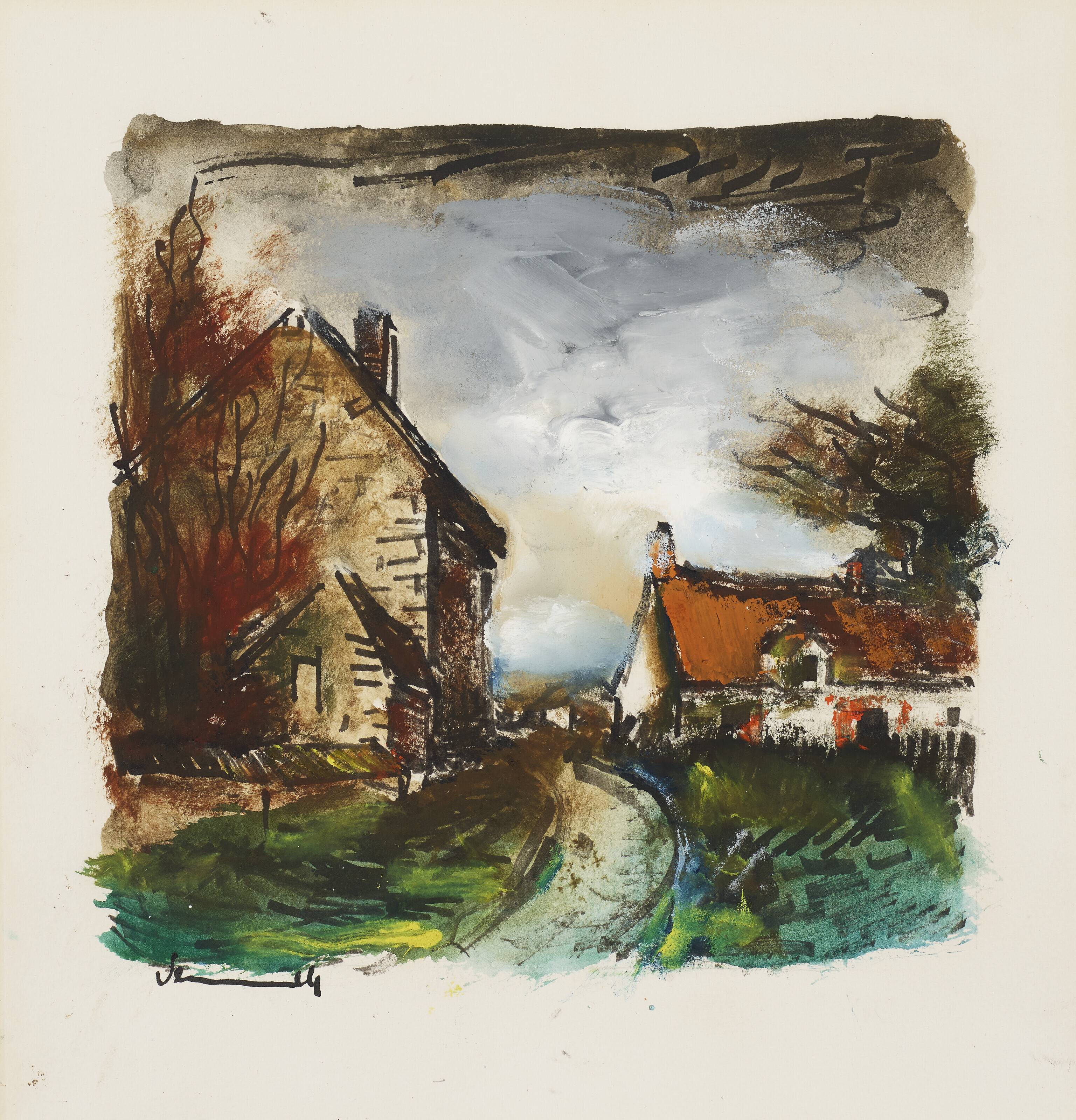 モーリス・ド・ヴラマンク、RUE DE VILLAGE、海外版超希少レゾネ MAURICE DE VLAMINCK (1876-1958), Rue de village | Christie's
