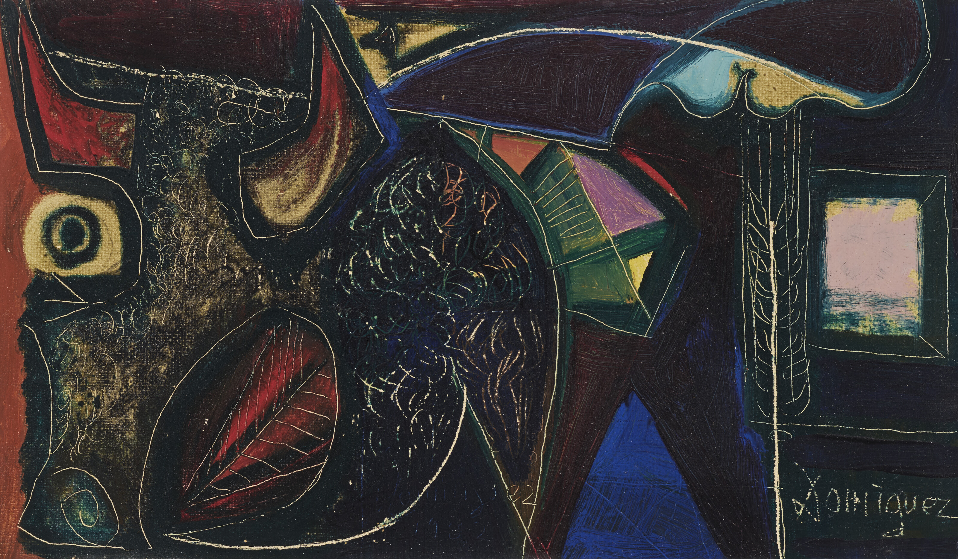 
&Oacute;scar Dom&iacute;nguez (1906-1958),&nbsp;Toros, 1932. &nbsp;Oil on canvas. 6&frac12; x 10&frac34; in (16.5 x 27.3 cm). Sold for $113,400 in Impressionist and Modern Art Day Sale&nbsp;on 13 May 2023
