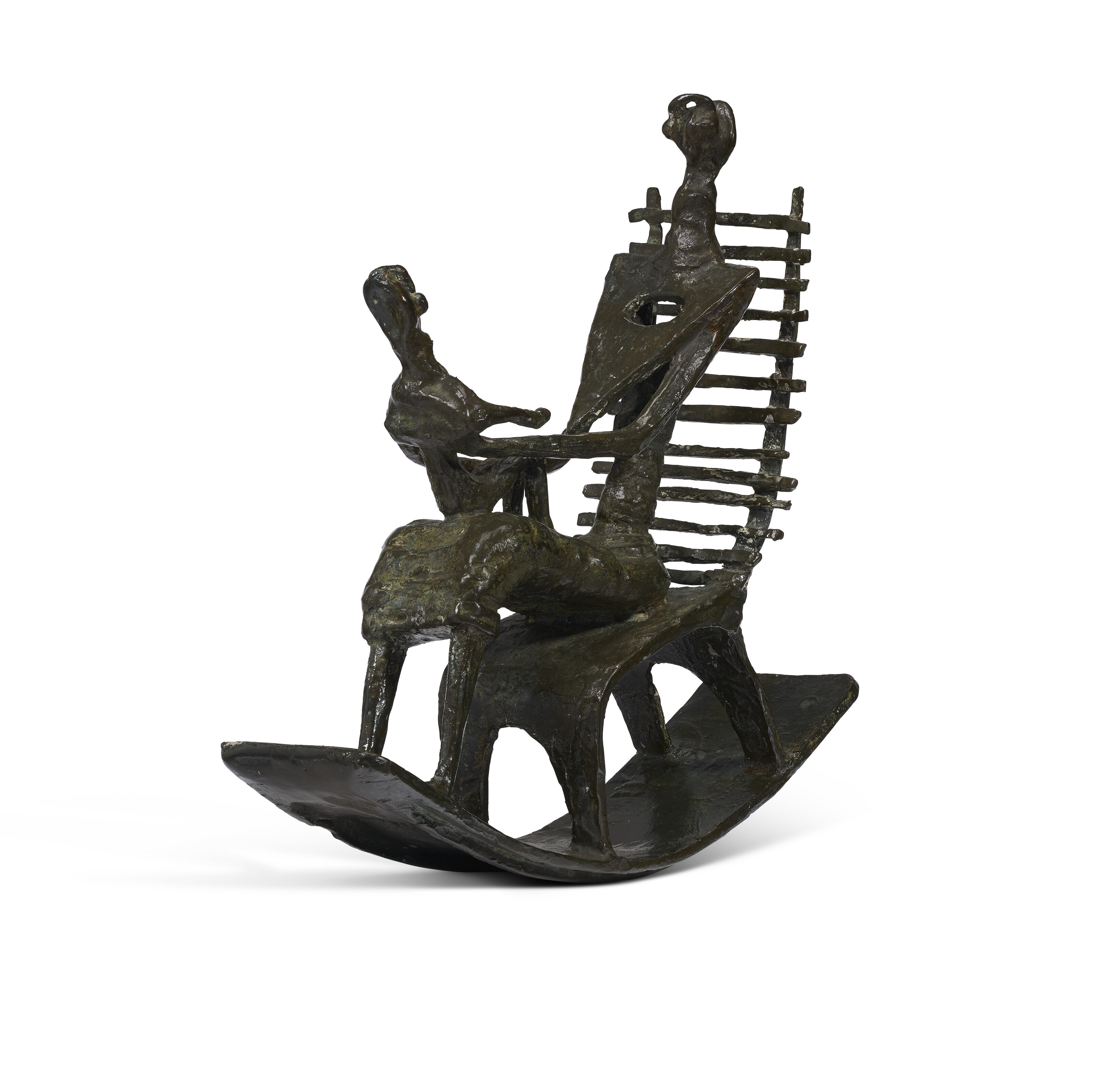 Mother and Child on Ladderback Rocking Chair