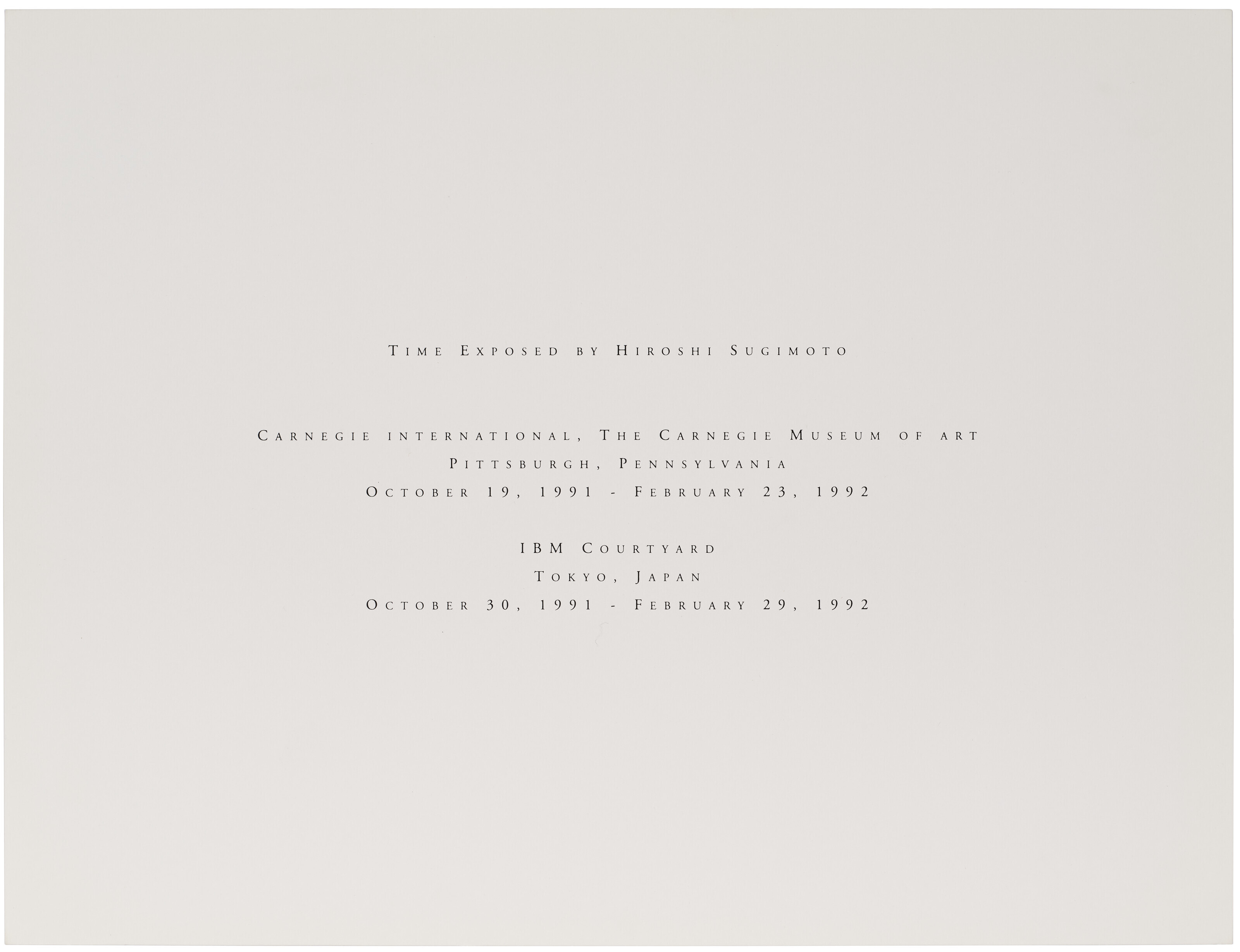 HIROSHI SUGIMOTO (B. 1948), Time Exposed, 1991 | Christie's