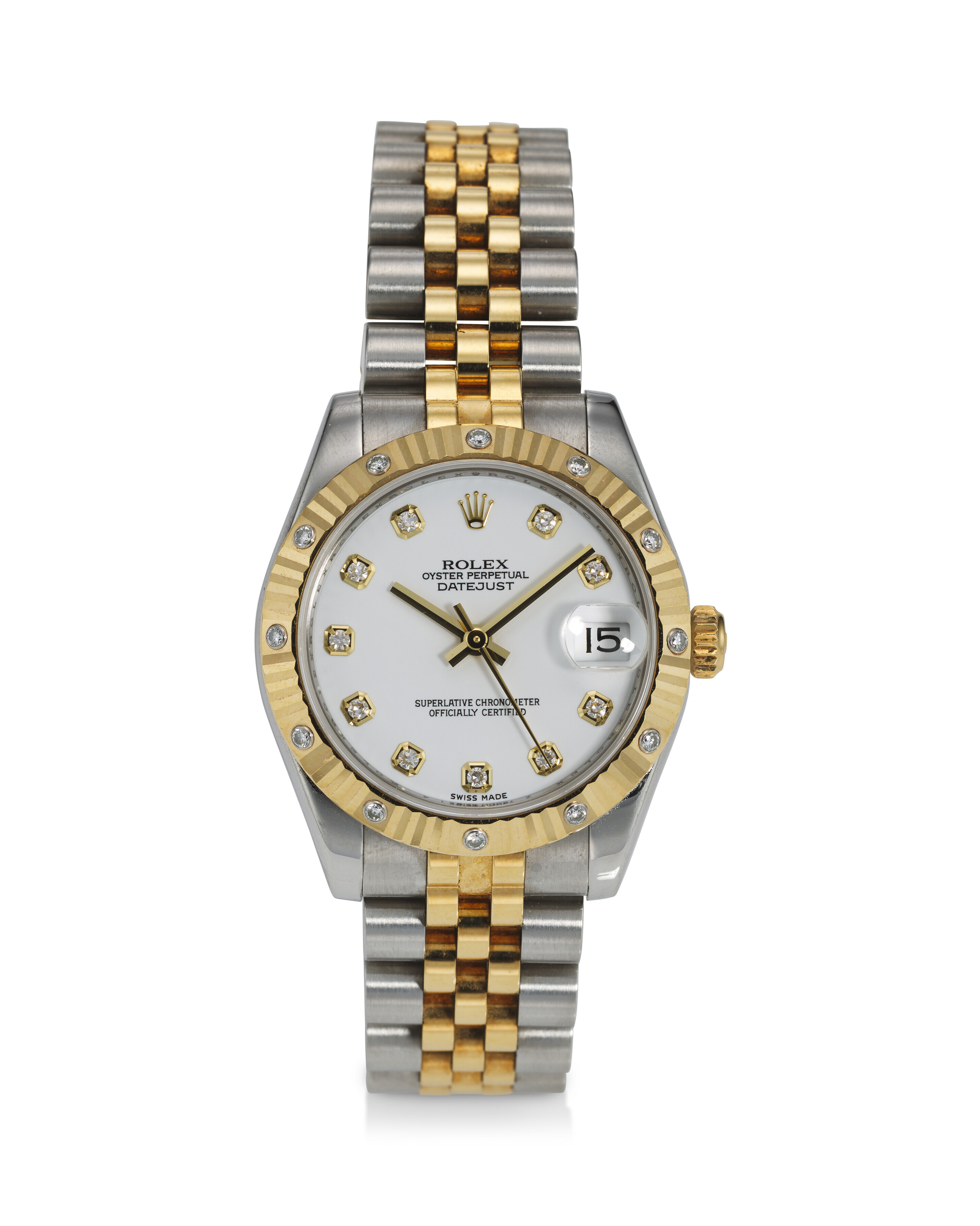 ROLEX REF. 178313 DATEJUST AN 18K YELLOW GOLD STEEL AND