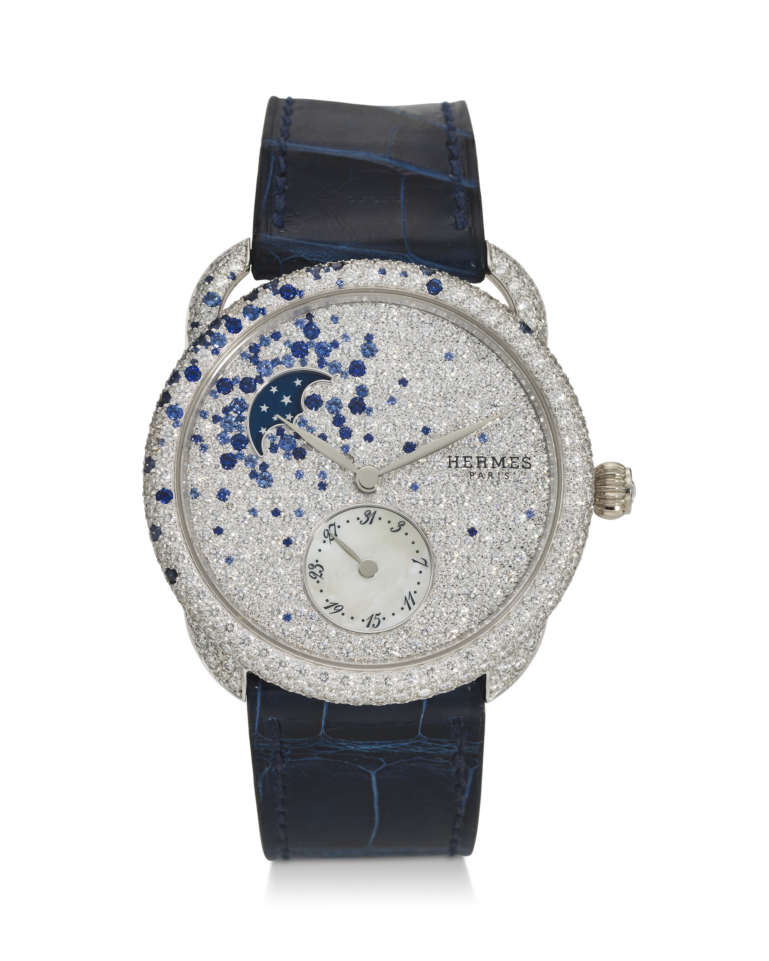 HERMÈS, REF. AR7.A93, ARCEAU PETITE LUNE, A FINE 18K WHITE  display picture 1