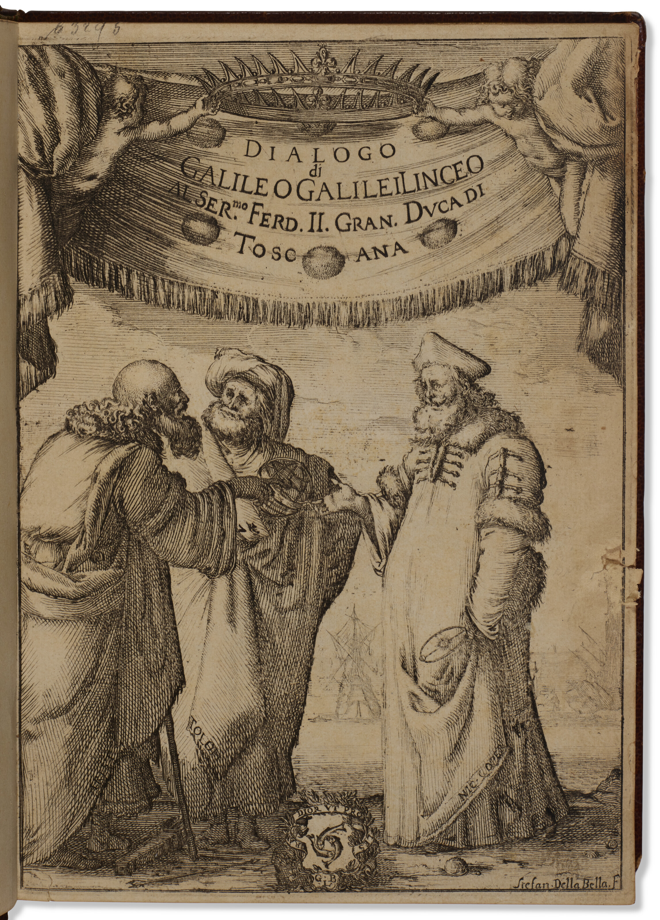 Dialogo... sopre i due massimi sistemi del mondo Tolemaico, e Copernicano, Galileo Galilei, 1632. Folio: 8 x 5&frac34; in (20.5 x 14.7 cm). Sold for $60,480 in Printed and Manuscript Americana &amp; Science on 27 January 2023 at Christie&rsquo;s Online