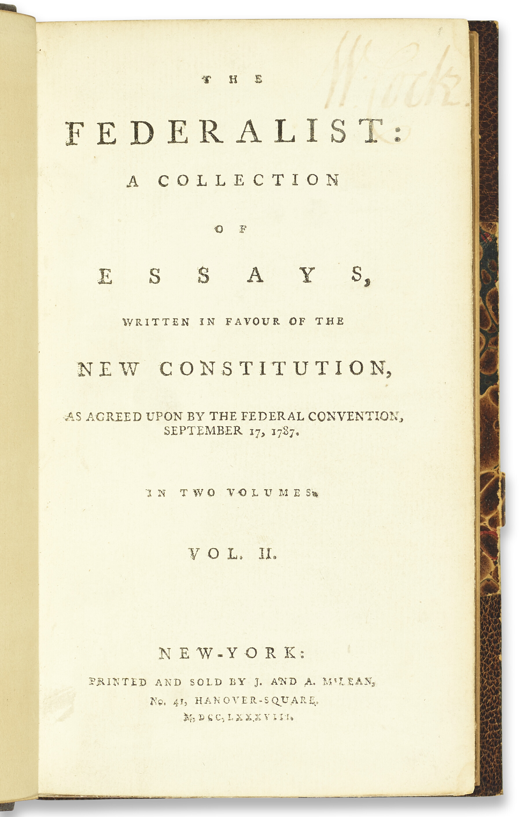 Publication of the on sale federalist papers