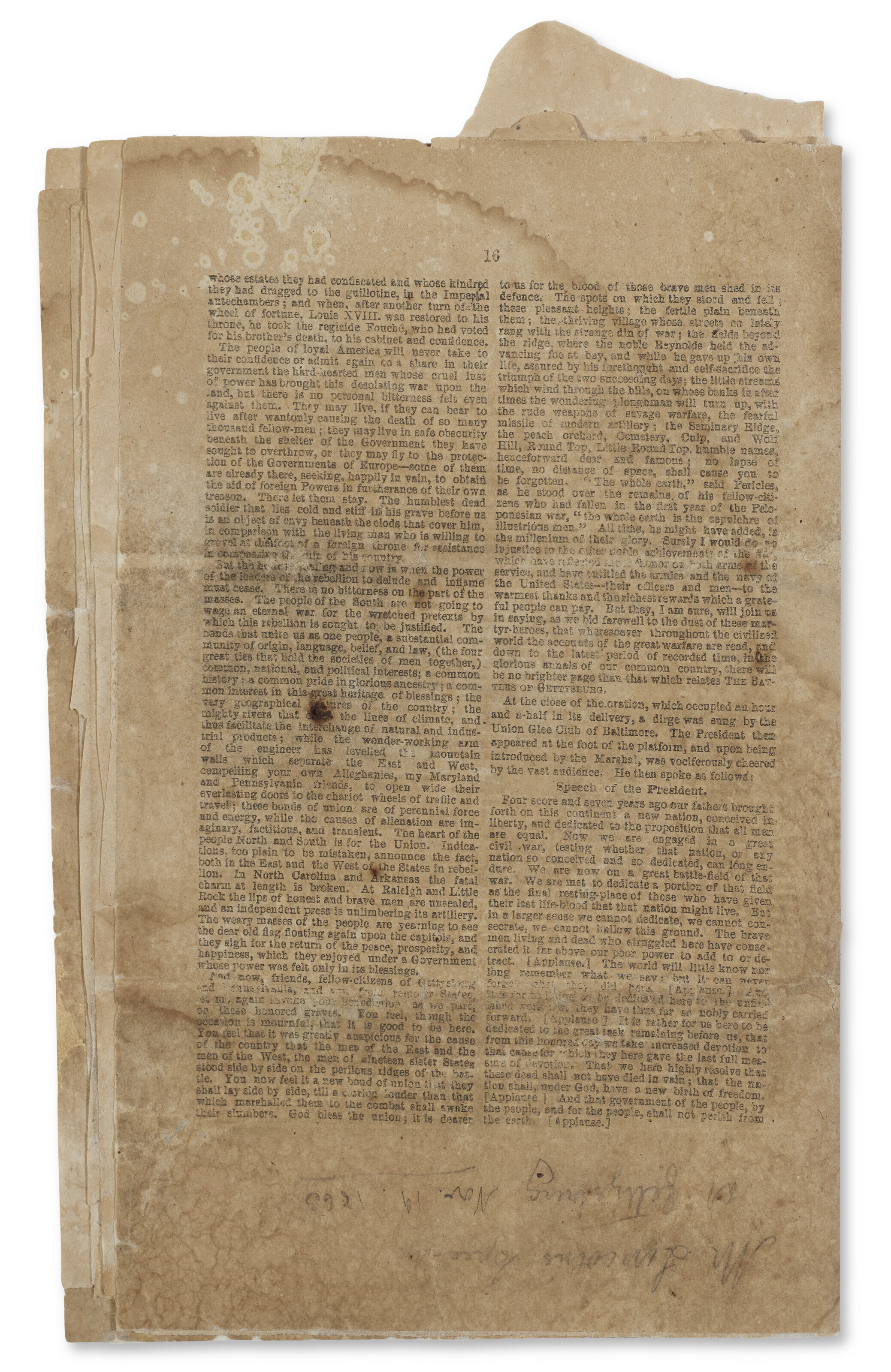The Gettysburg Address, Abraham Lincoln, 1863 | Christie's