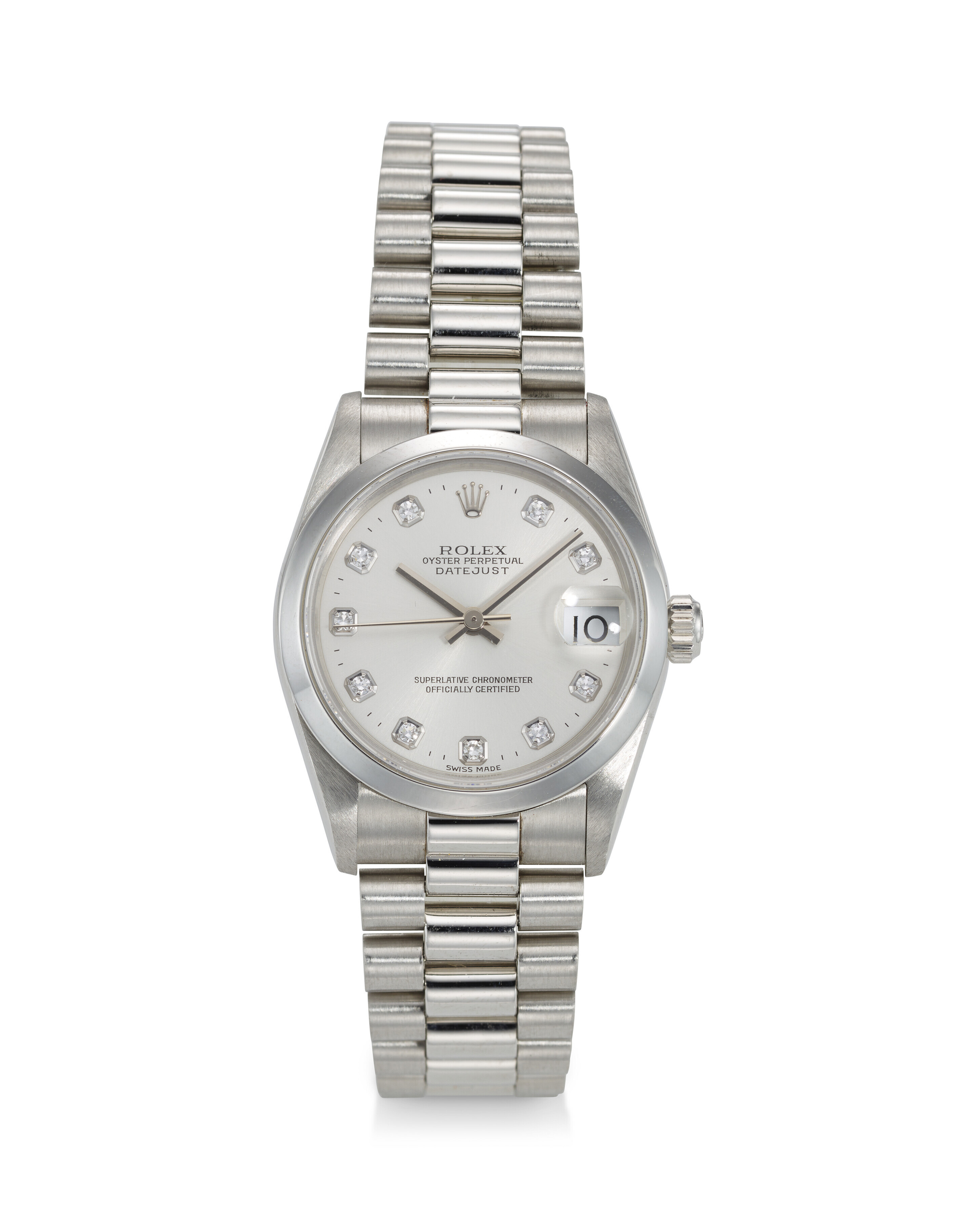 セレスタイト　約30cm ROLEX, REF. 68246, DATEJUST, A PLATINUM WRISTWATCH WITH DIAMOND