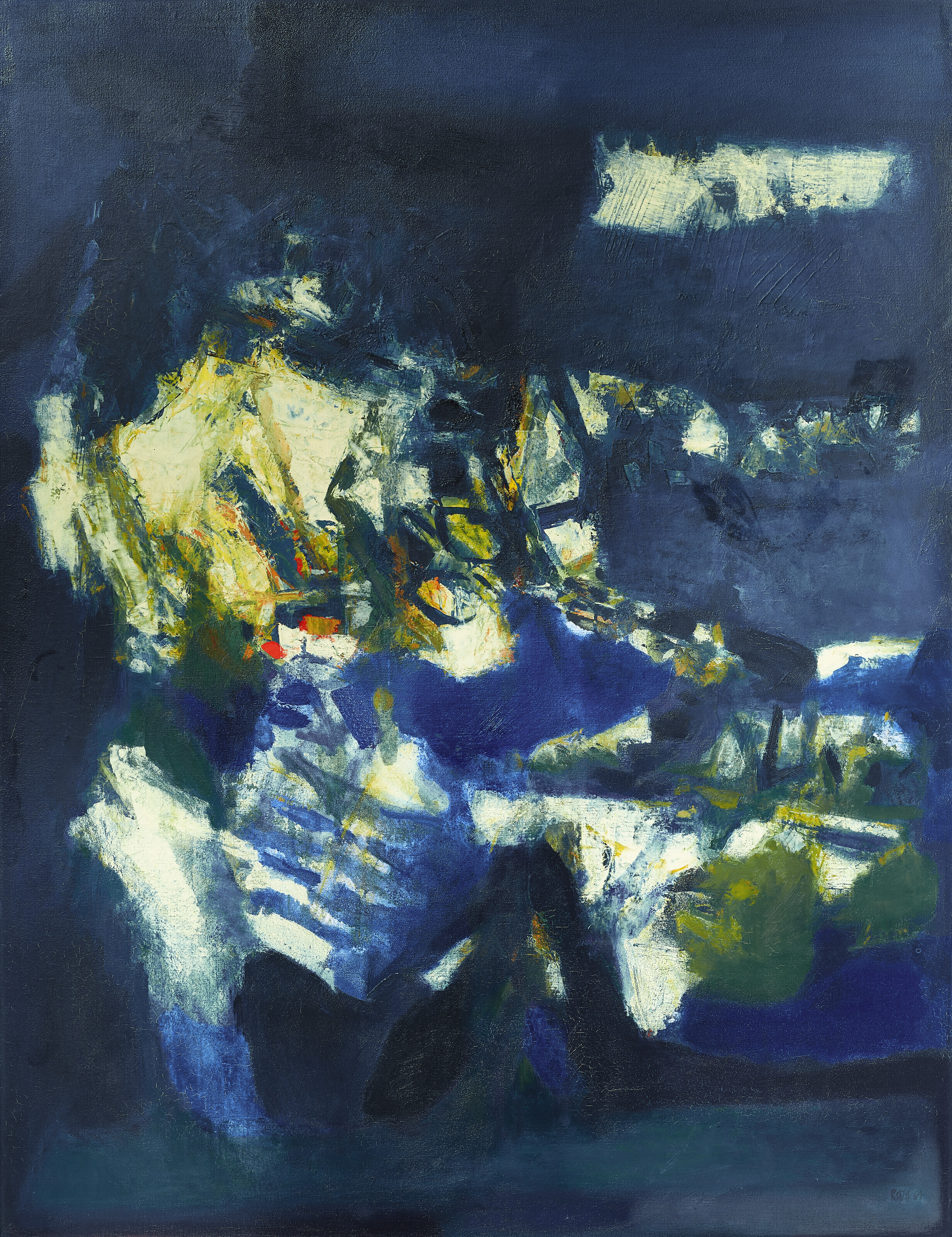 Sayed Haider Raza (1922-2016), Mont-Agel, 1964. Oil on canvas. 45⅝ x 35 in (115.9 x 88.9 cm). Estimate: $200,000-$300,000. Offered in South Asian + Contemporary Art on 20 September 2023 at Christie&rsquo;s in New York