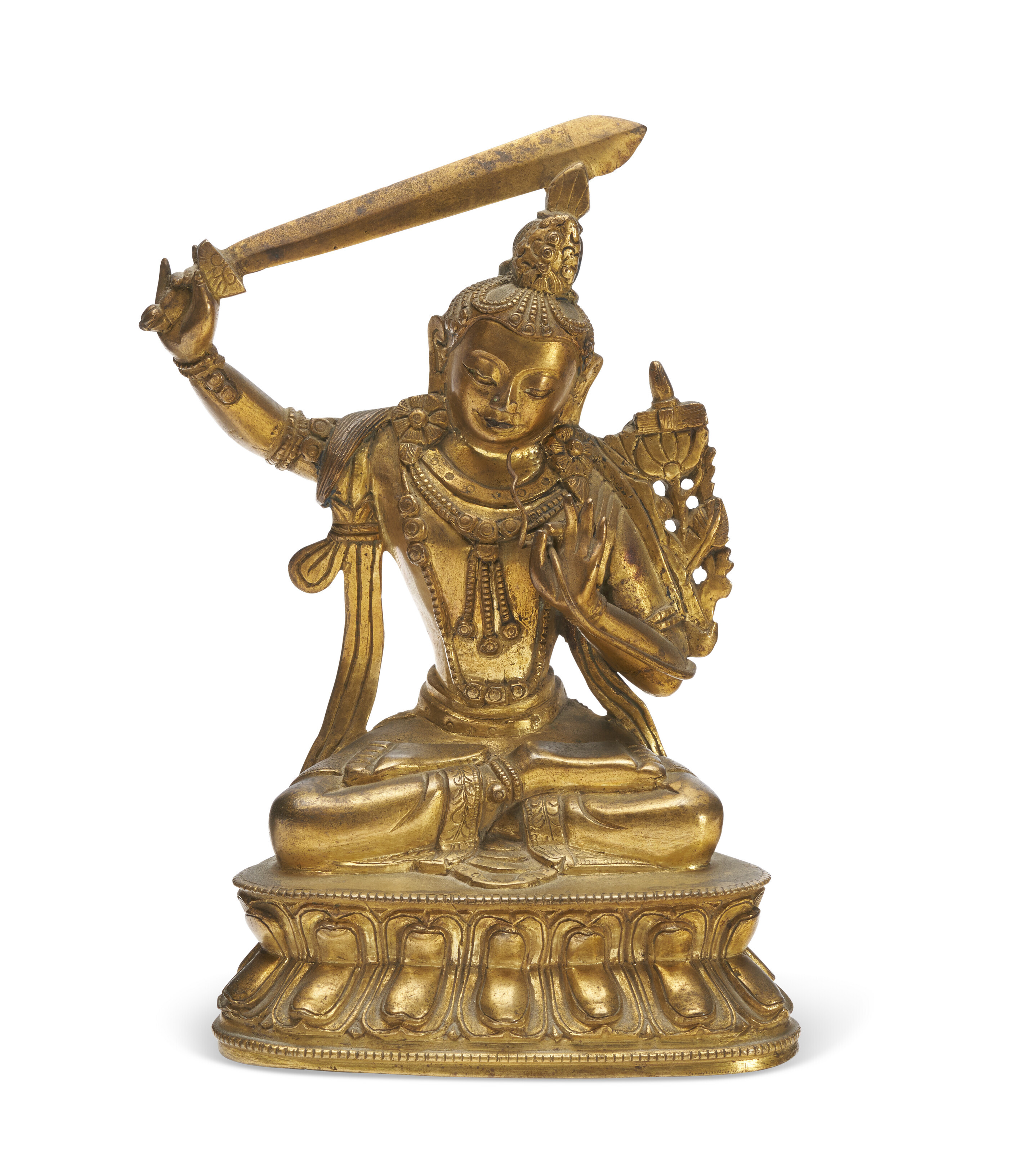 Brass Miniature Votive Statue Of Lord Ganesh - 19thC
