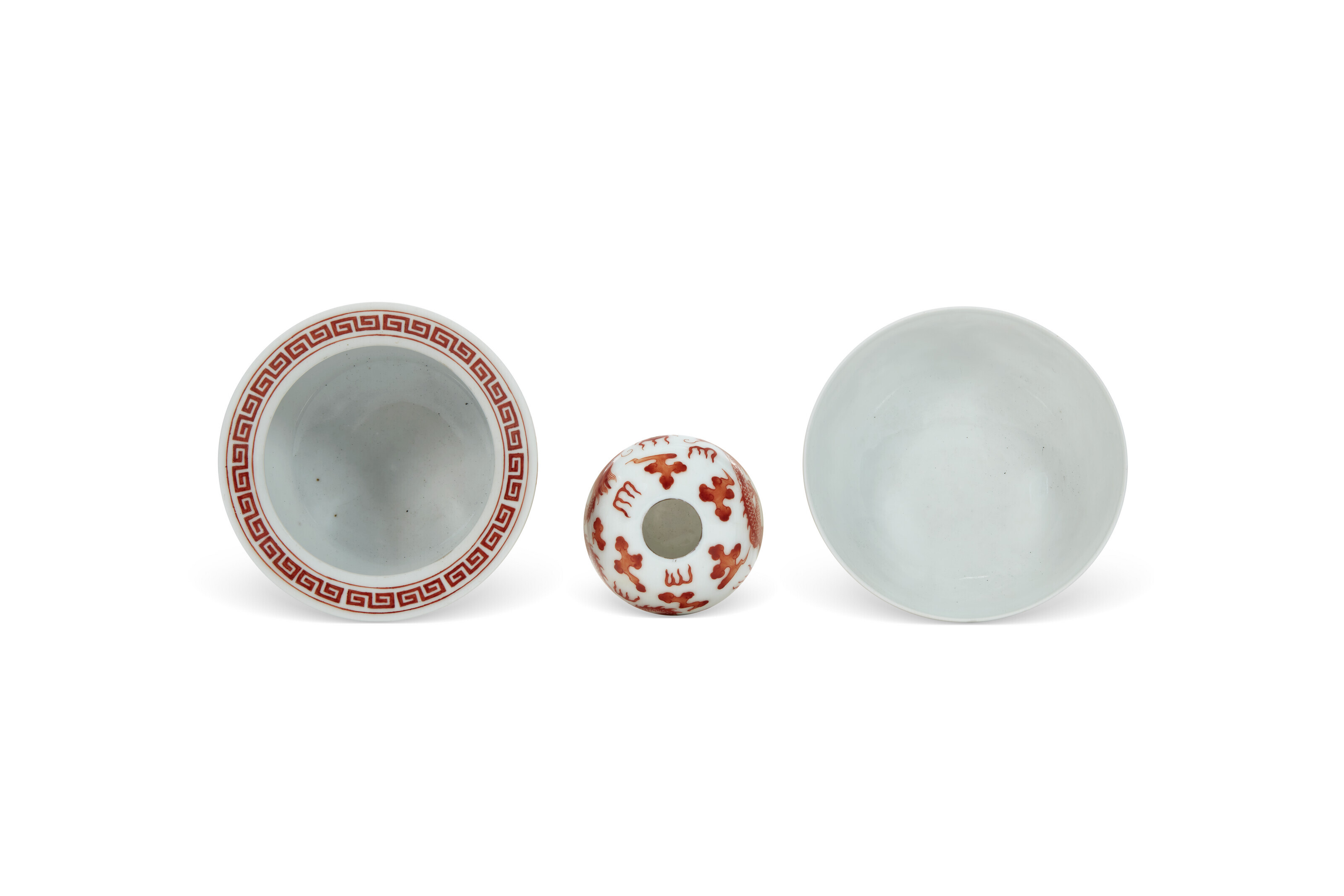 中國清咸豐/光緒礬紅彩龍紋瓷器一組二十件, CHINA, XIANFENG-GUANGXU