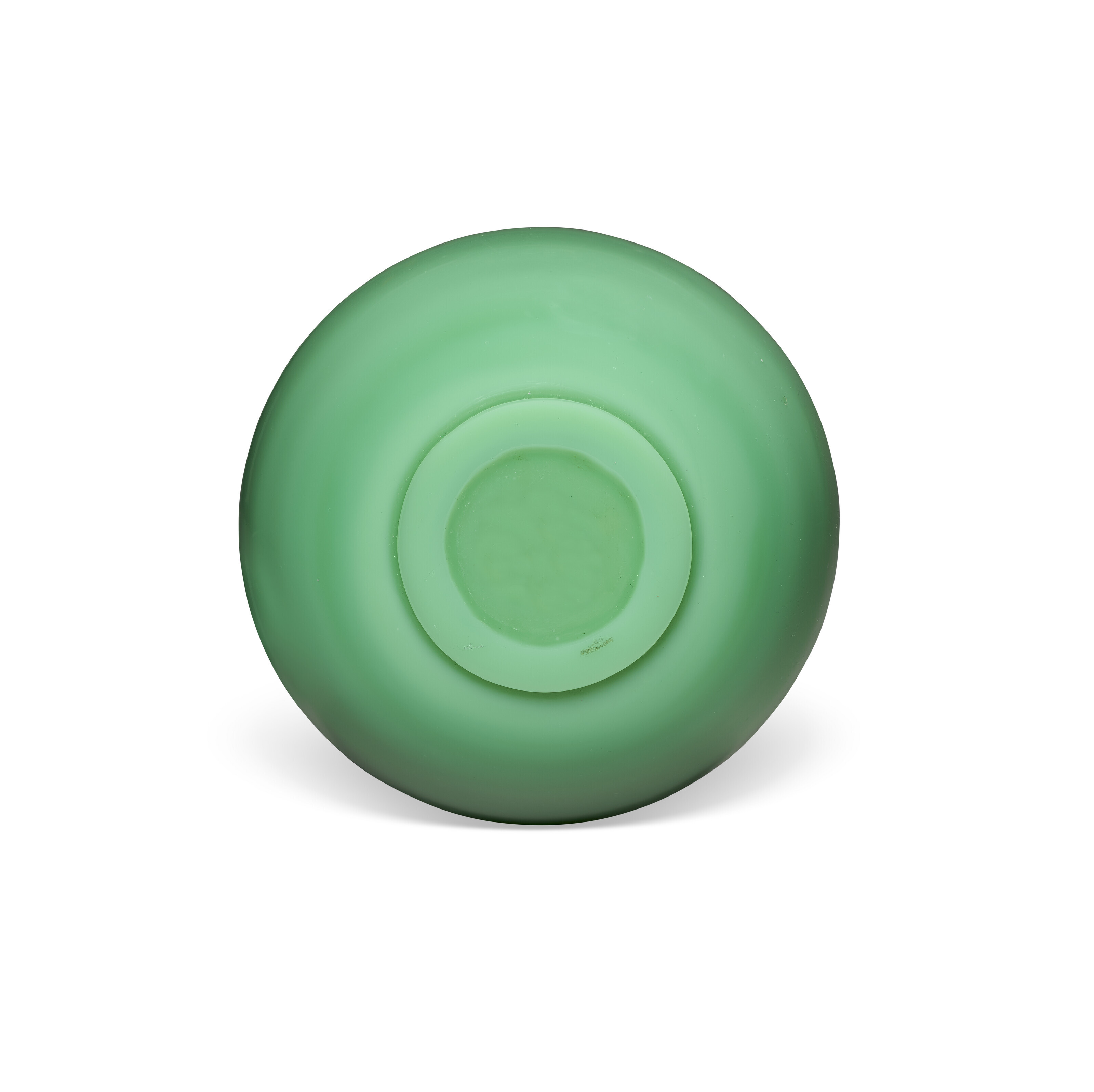A CELADON GLASS DOUBLE-GOURD VASE, CHINA, 18TH CENTURY